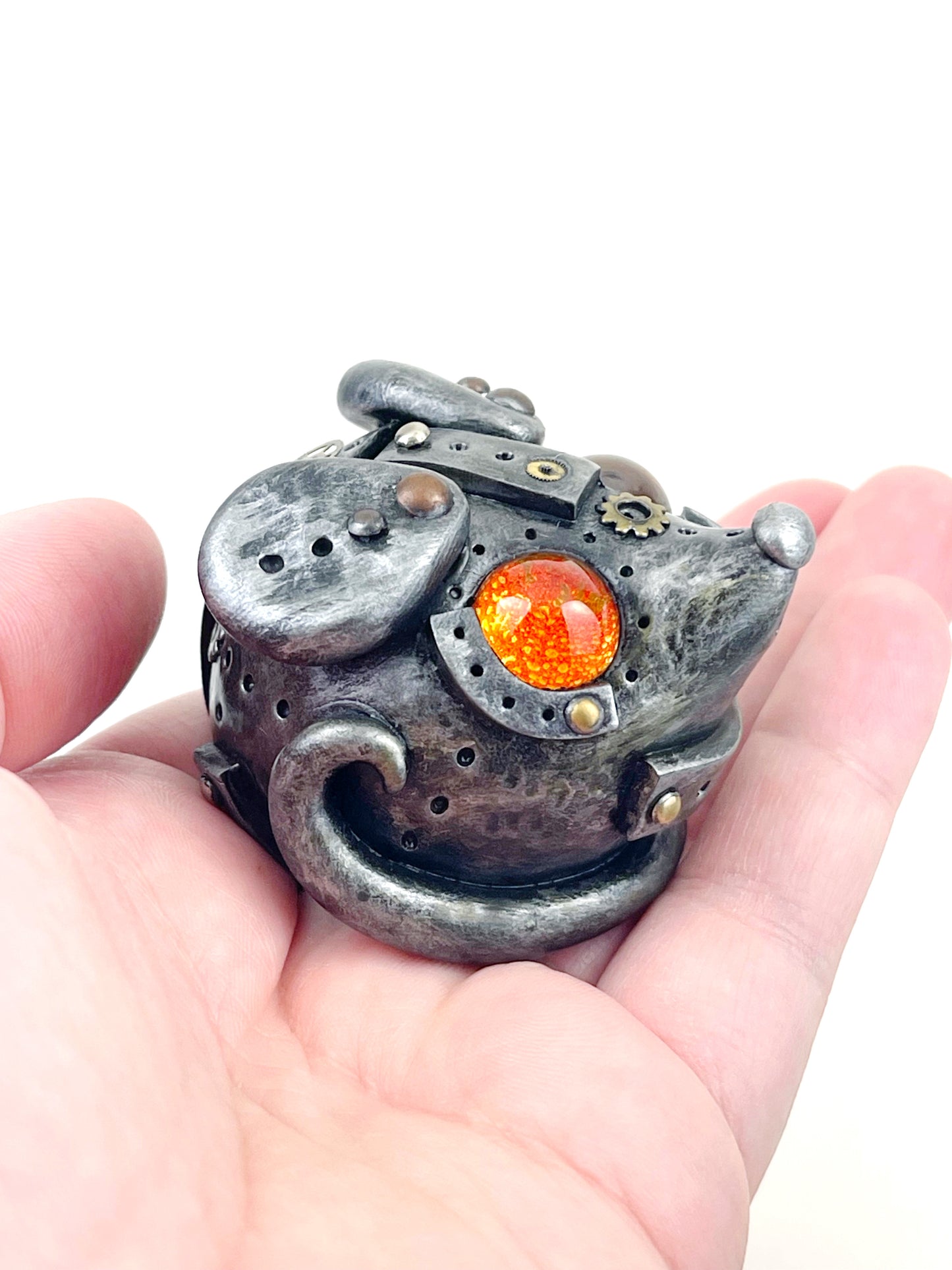 Handmade Steampunk mouse sculpture one of a kind ooak