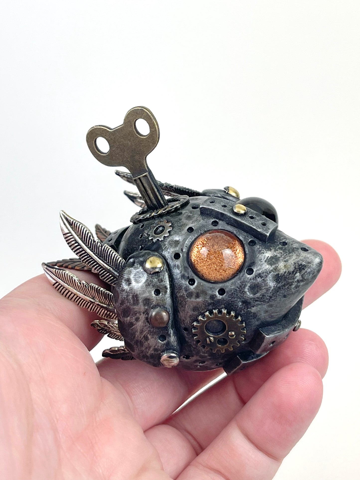 Handmade Steampunk bird sculpture one of a kind ooak