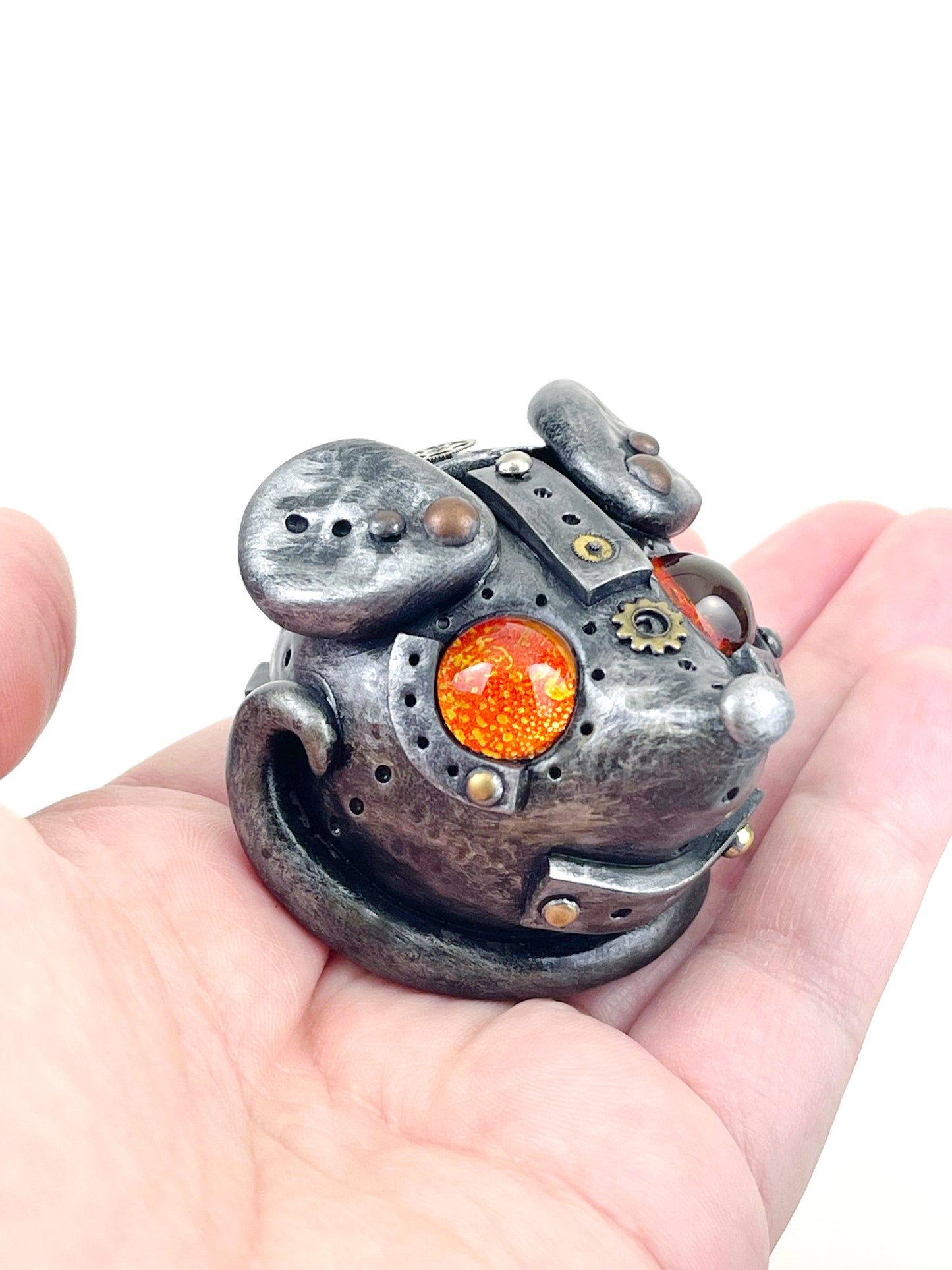 Handmade Steampunk mouse sculpture one of a kind ooak