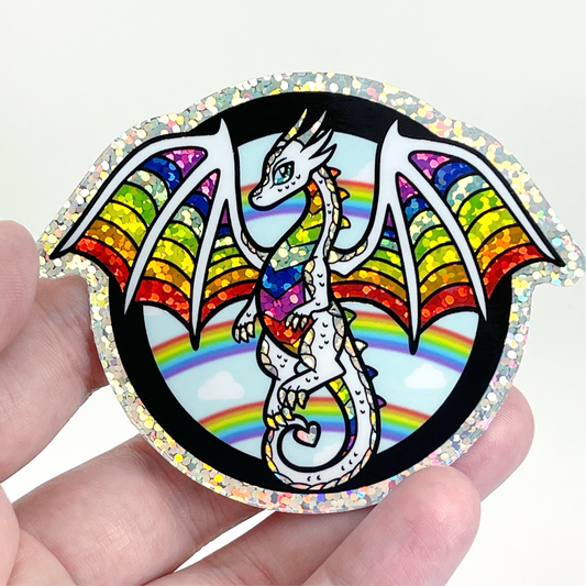 Glitter Dragon Pride Sticker