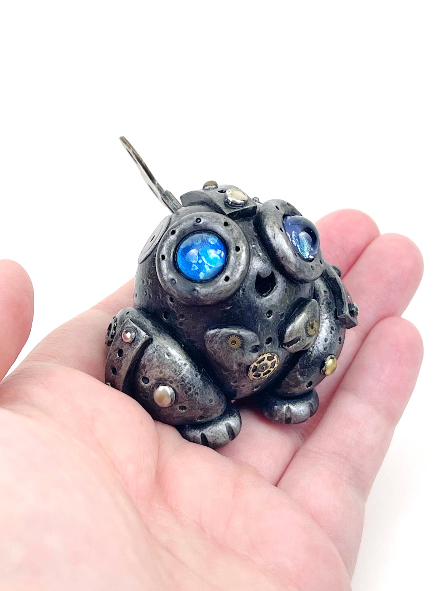 Escultura de rana Steampunk hecha a mano, única en su tipo