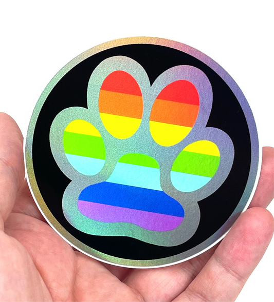 Holographic Paw Pride Sticker