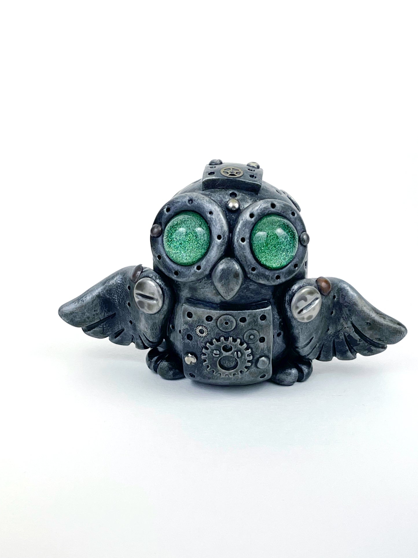 Handmade Steampunk Owl sculpture one of a kind ooak