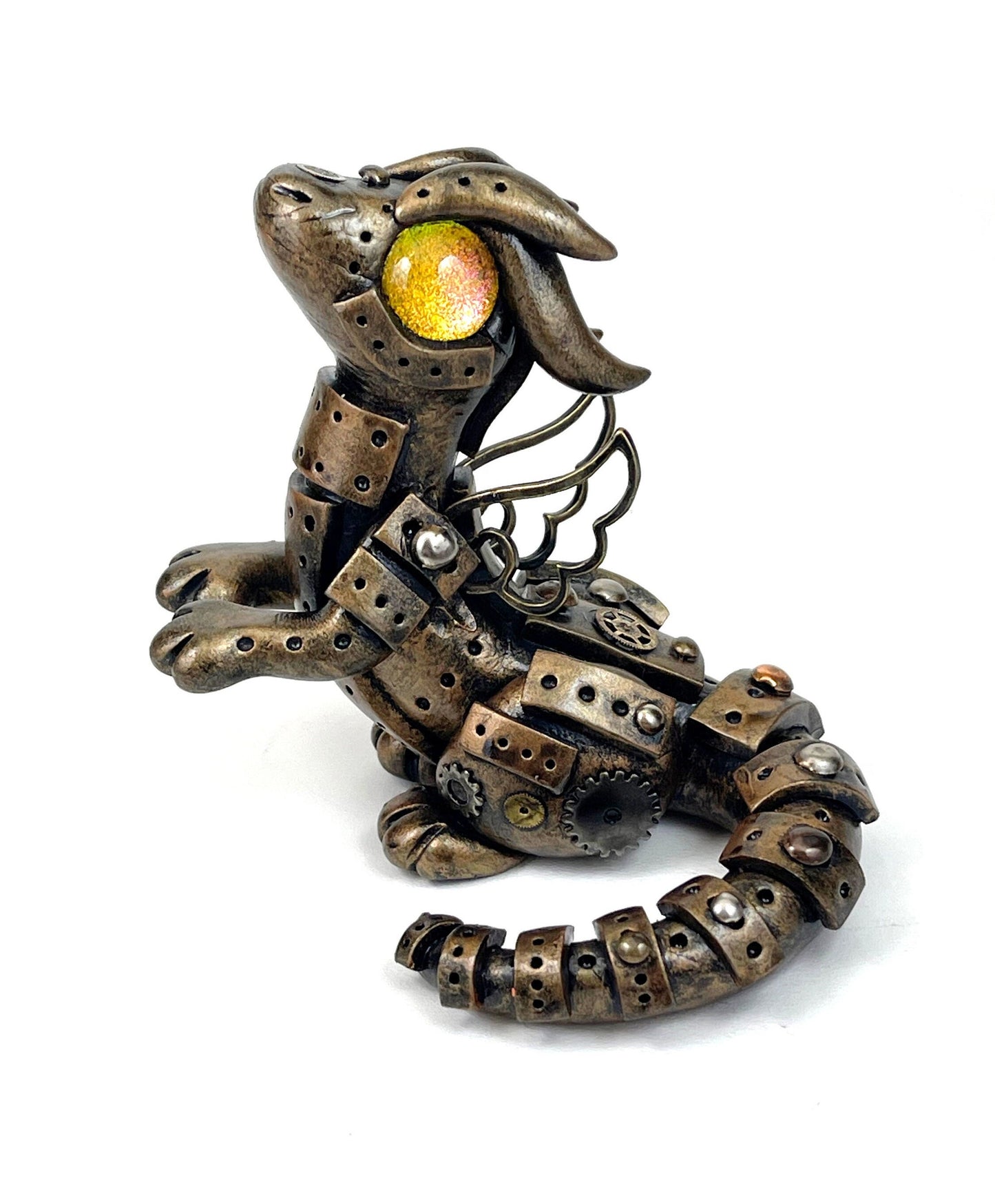 Handmade Steampunk dragon sculpture one of a kind ooak