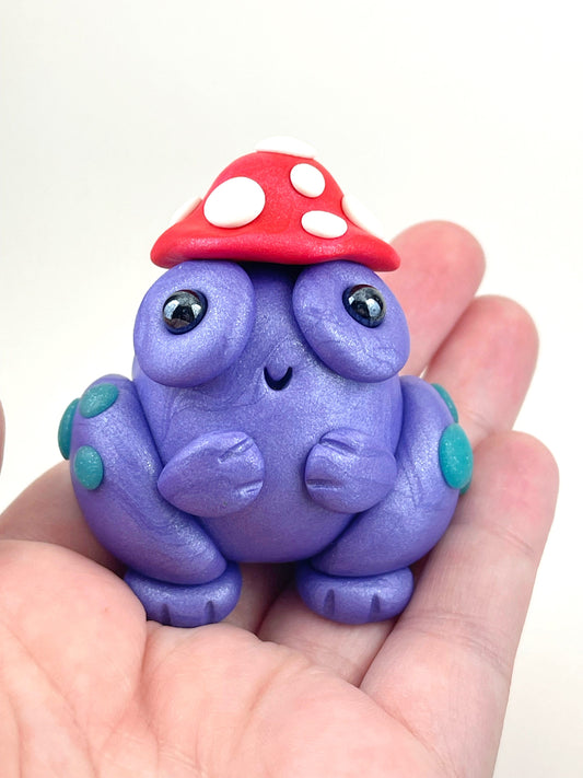 Handmade Mushroom Frog sculpture one of a kind ooak