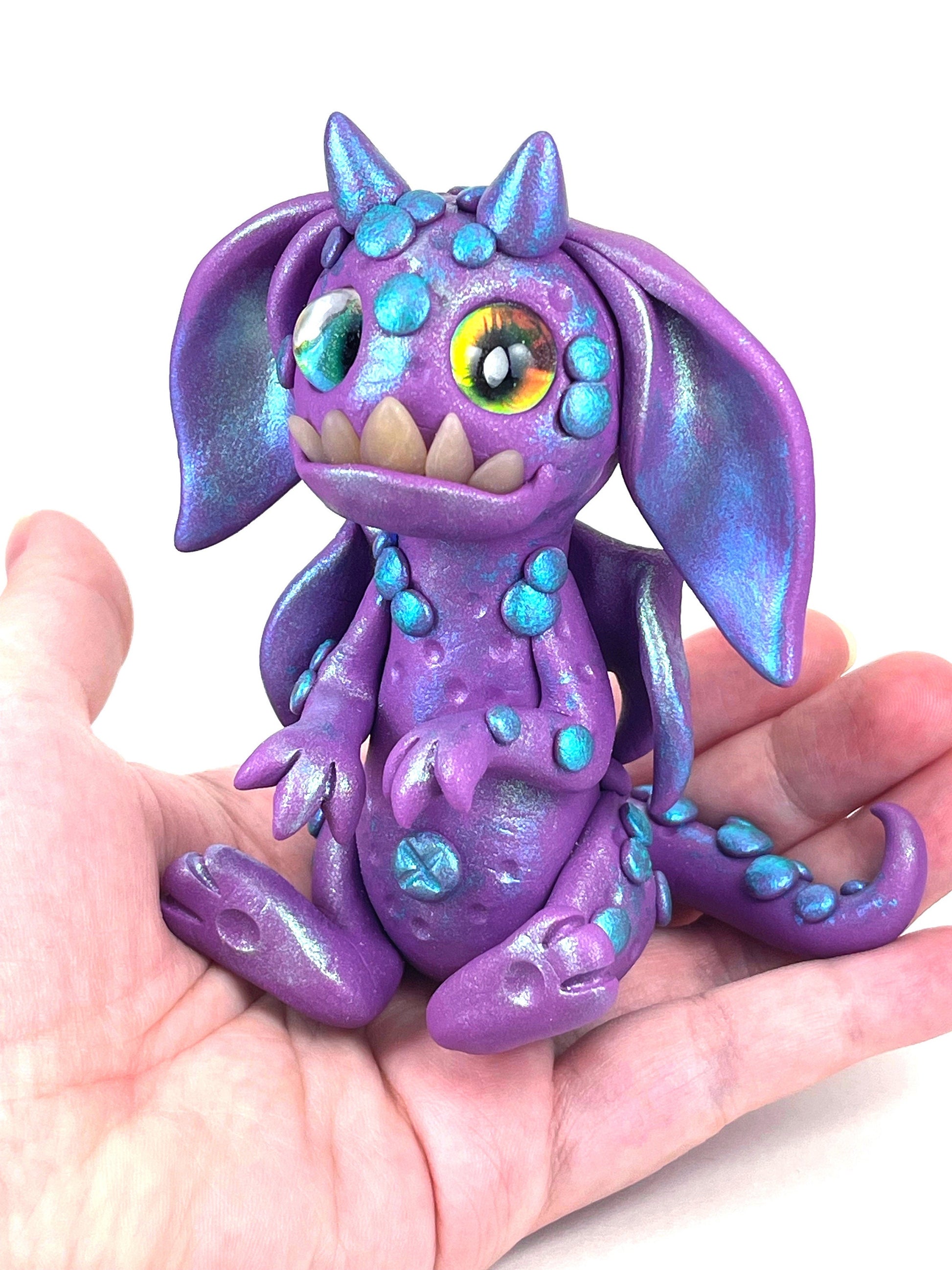 Purple People Eater Monster spooky cute horror sculpture ooak