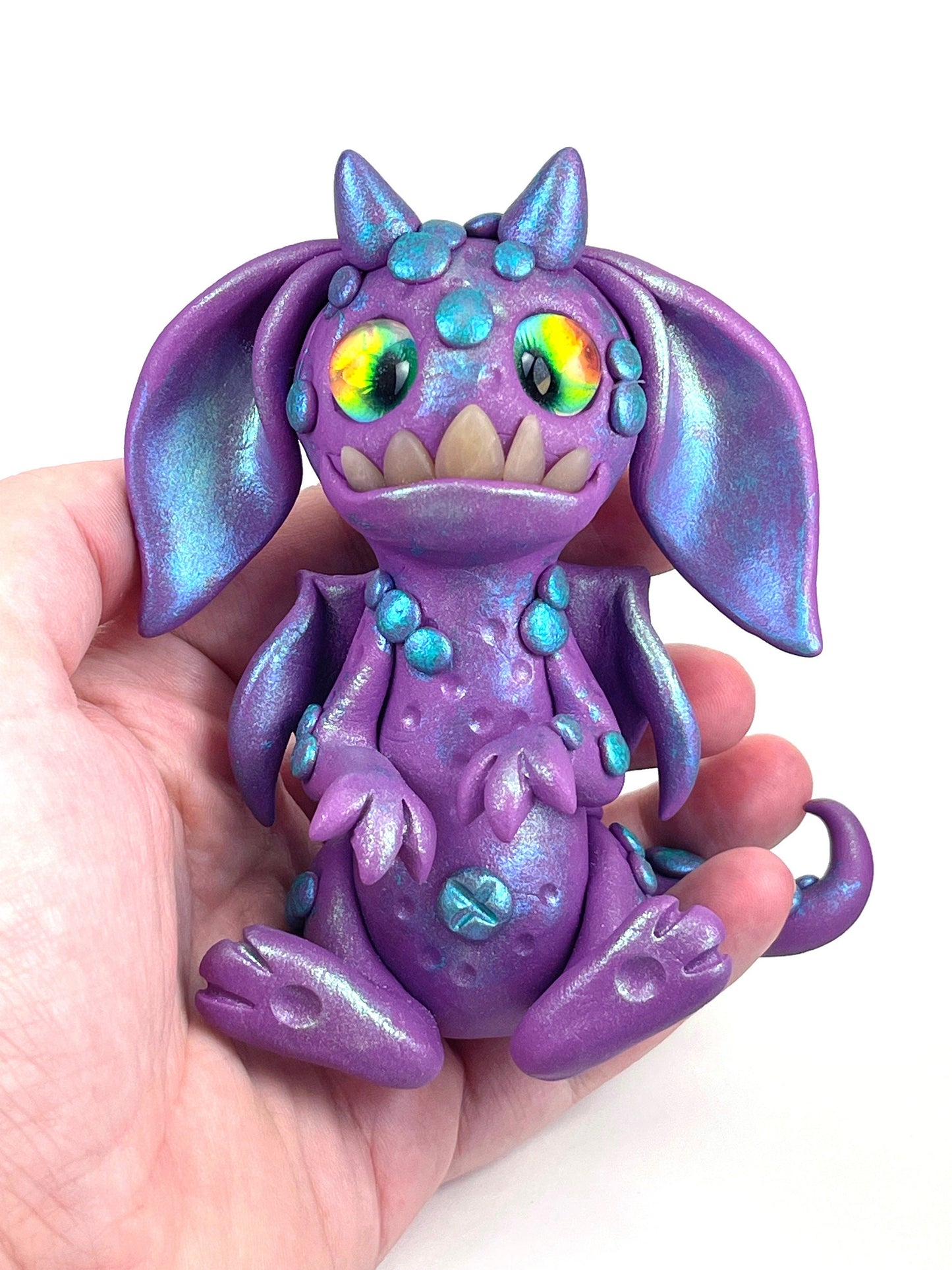 Purple People Eater Monster spooky cute horror sculpture ooak