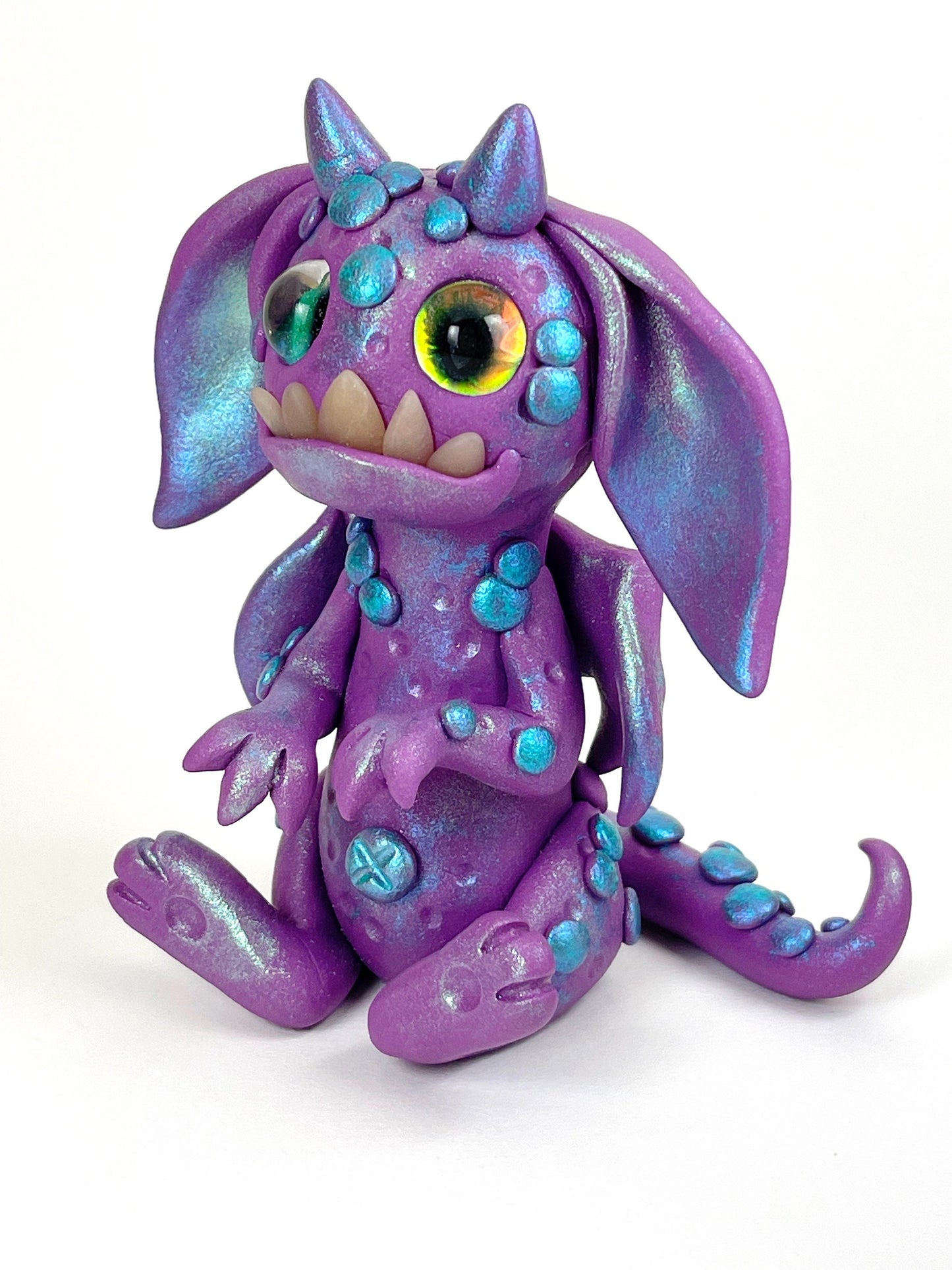 Purple People Eater Monster spooky cute horror sculpture ooak