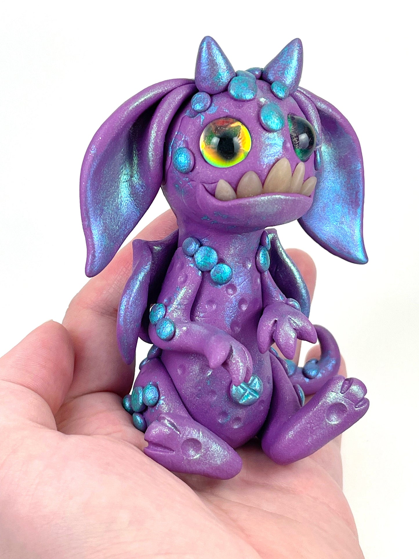 Purple People Eater Monster spooky cute horror sculpture ooak