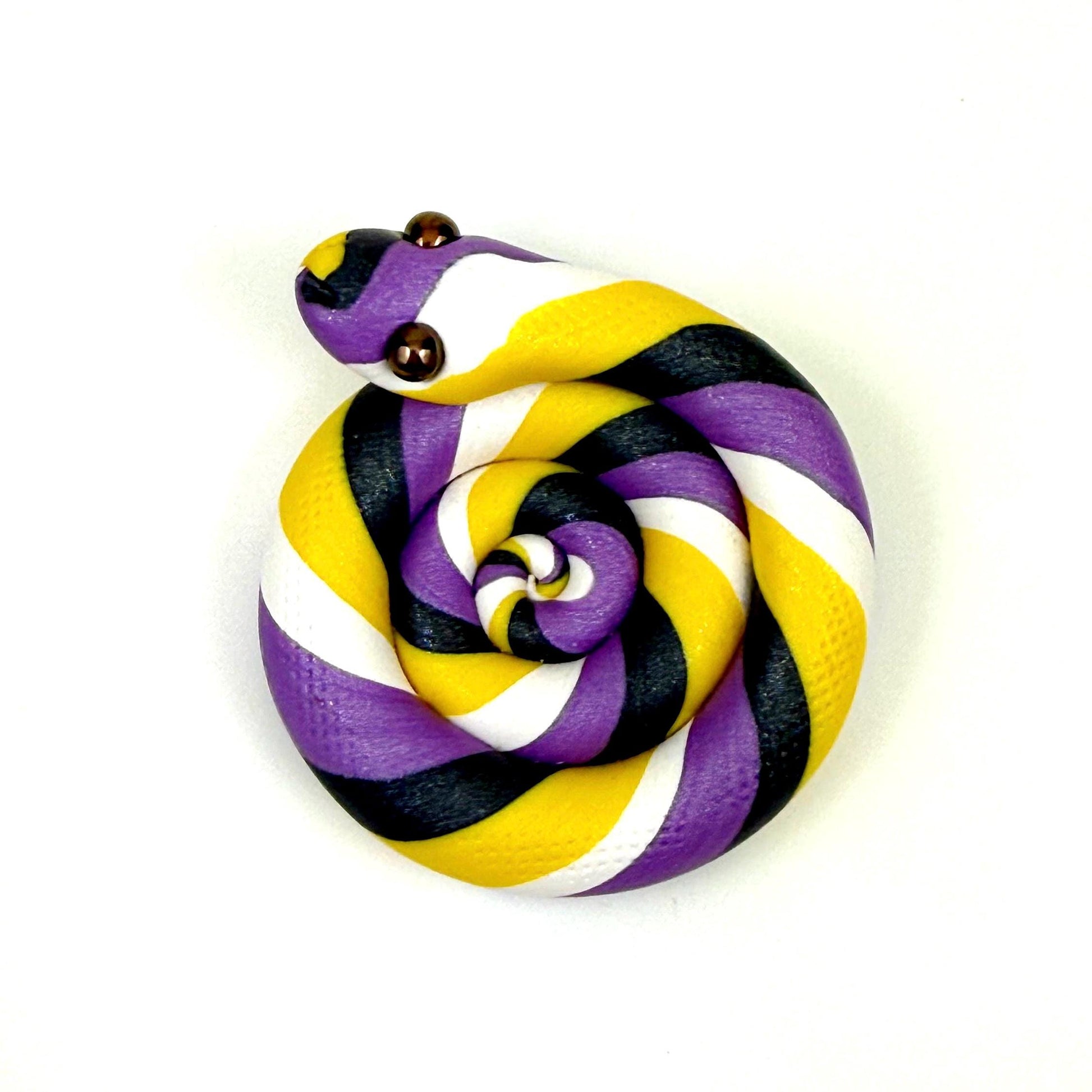 Non Binary Pride Snake LGBTQIA Flag Handmade Sculpture