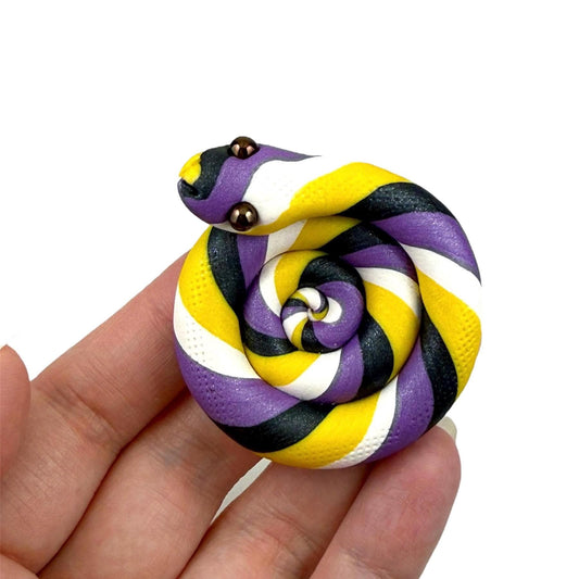 Non Binary Pride Snake LGBTQIA Flag Handmade Sculpture