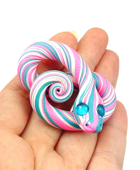 Trans Pride Snake LGBTQIA Flag Handmade Sculpture