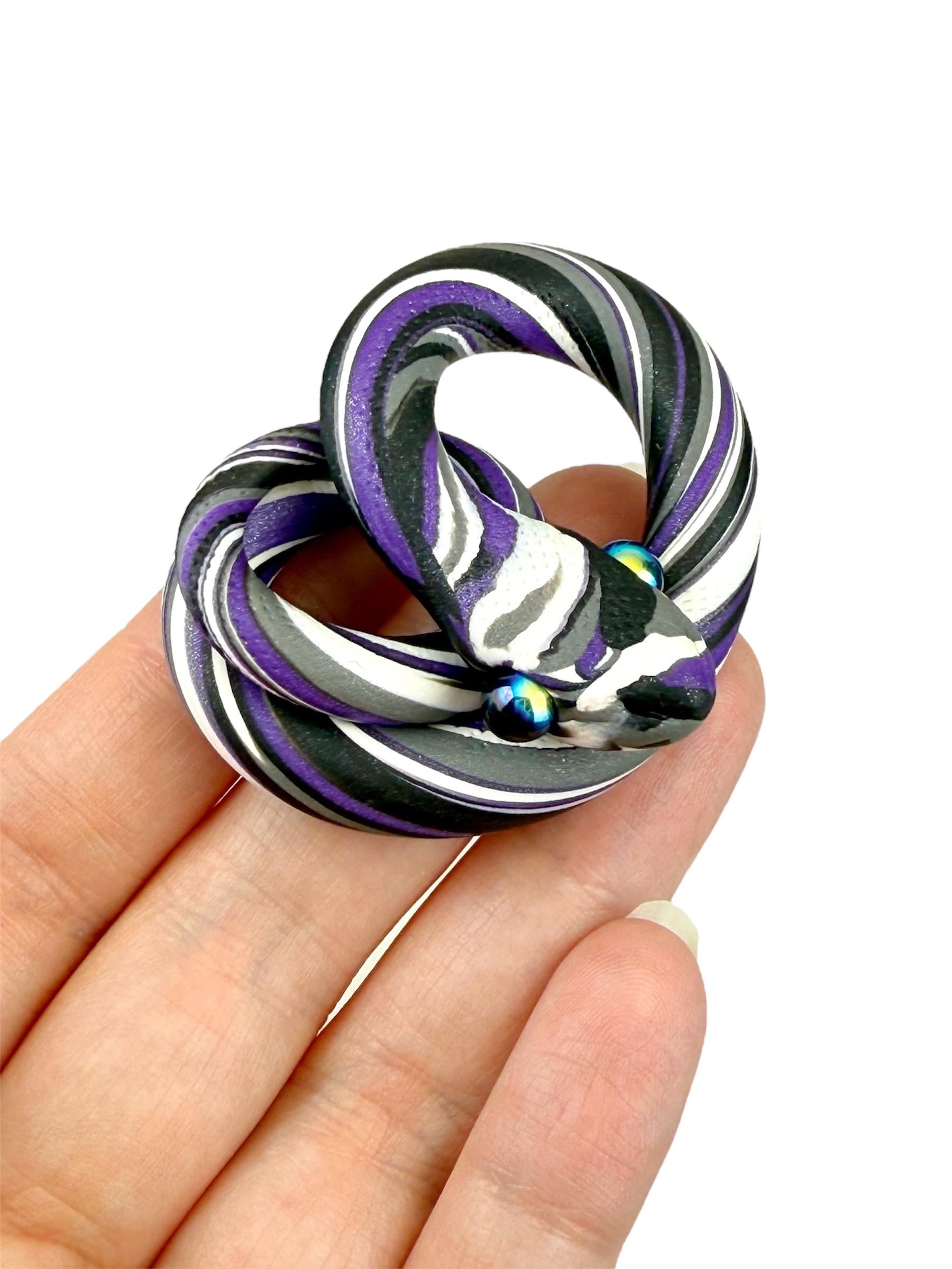 Asexual demisexual Pride Snake LGBTQIA Flag Handmade Sculpture
