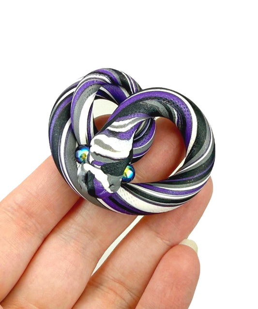 Asexual demisexual Pride Snake LGBTQIA Flag Handmade Sculpture