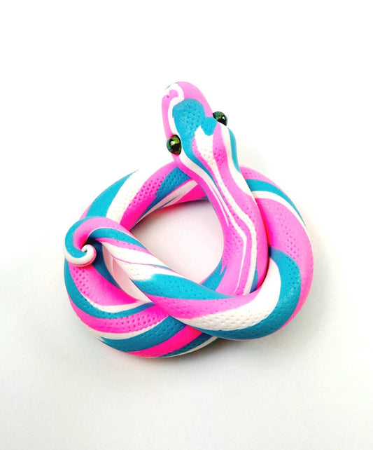 Trans Pride Snake LGBTQIA Flag Handmade Sculpture