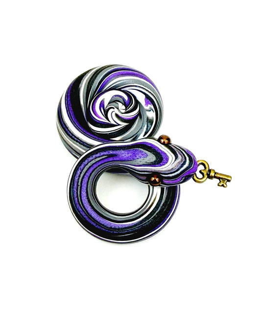 Asexual demisexual Pride Snake LGBTQIA Flag Handmade Sculpture with key