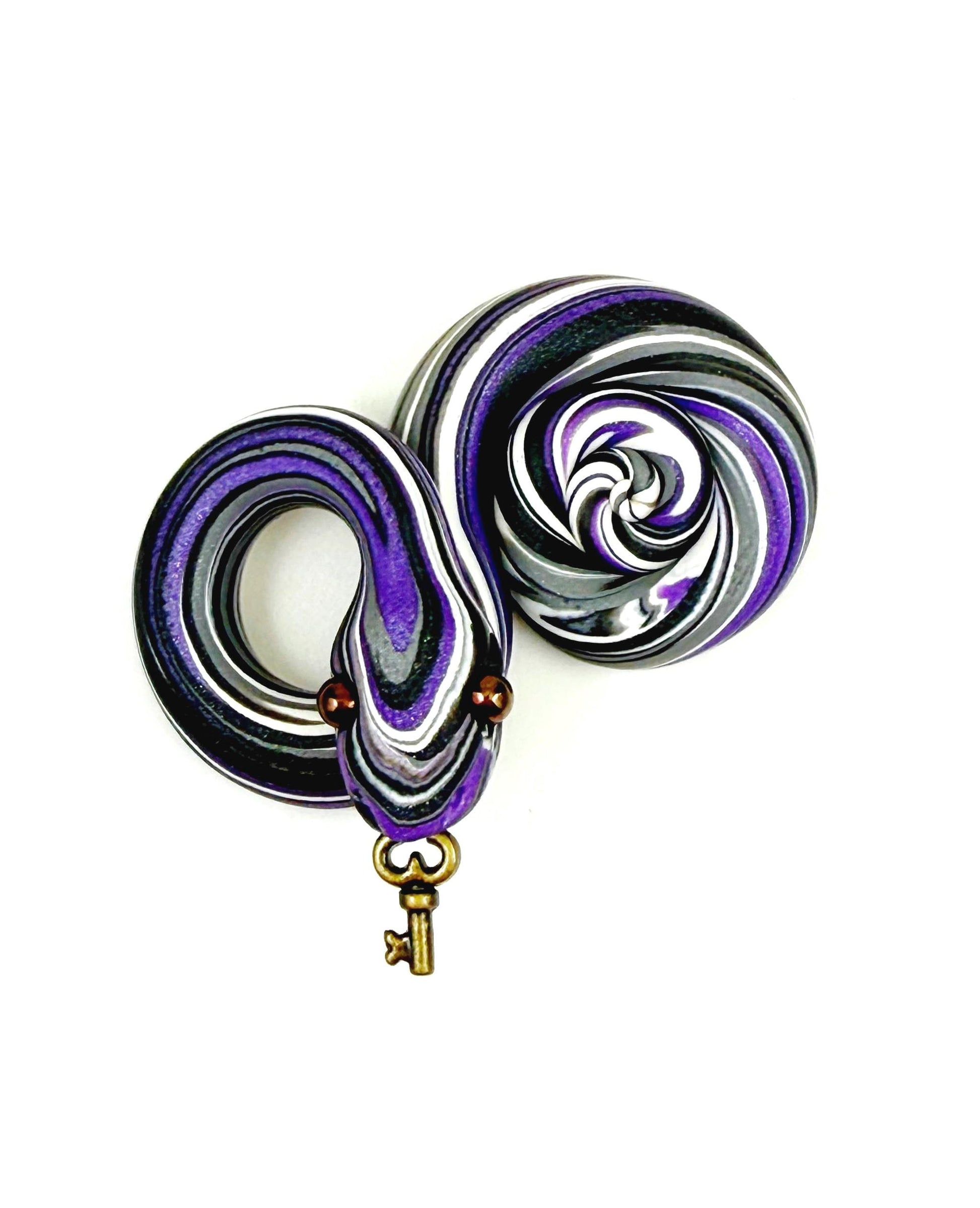 Asexual demisexual Pride Snake LGBTQIA Flag Handmade Sculpture with key