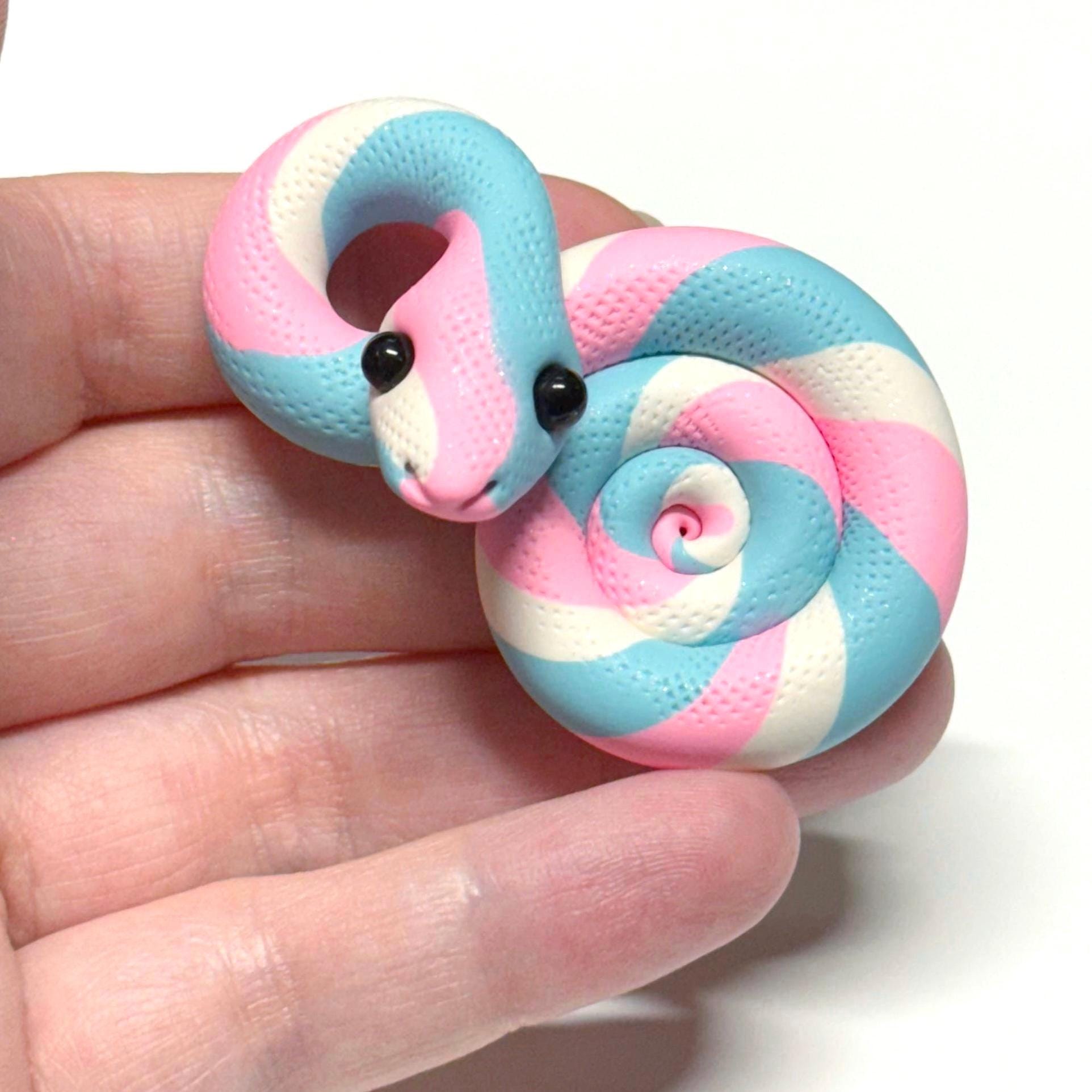 Trans Pride Snake LGBTQIA Flag Handmade Sculpture
