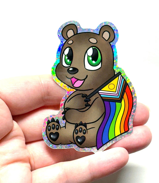 Pride-imals Holo Bear Lgbtqia Pride Sticker 3 inch