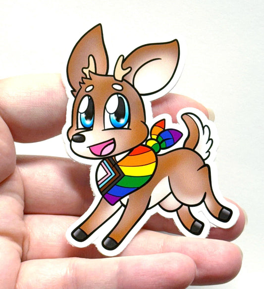 Pride-imals Deer Furry Lgbtqia Pride Sticker 3 inch