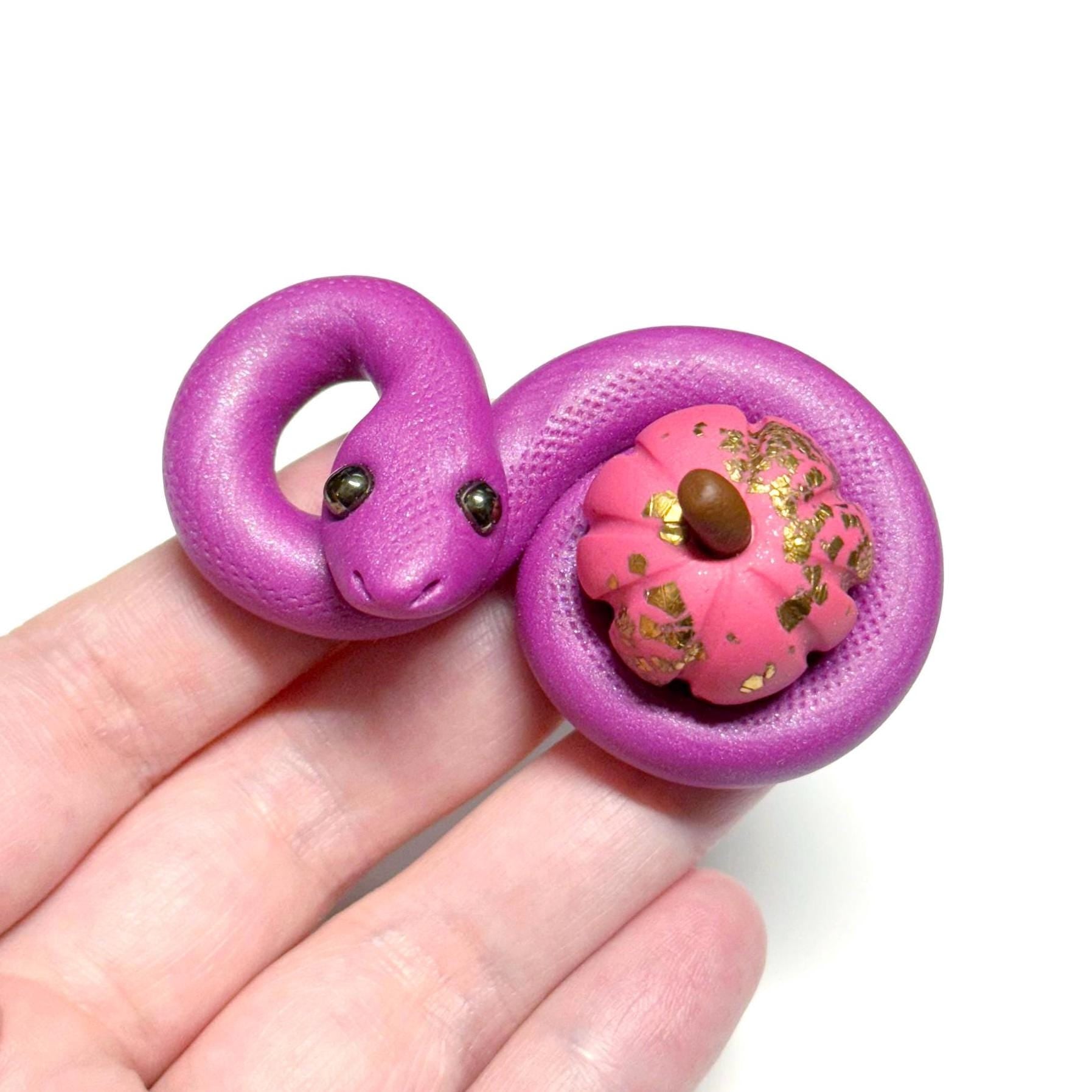 Pumpkin Cuddling Snakes Handmade Sculpture Choose your favorite
