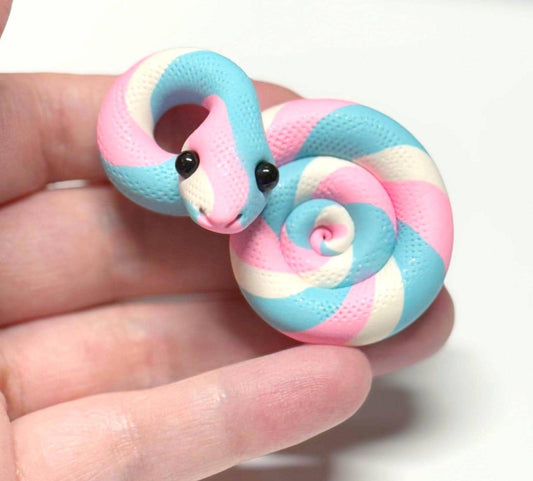 Trans Pride Snake LGBTQIA Flag Handmade Sculpture