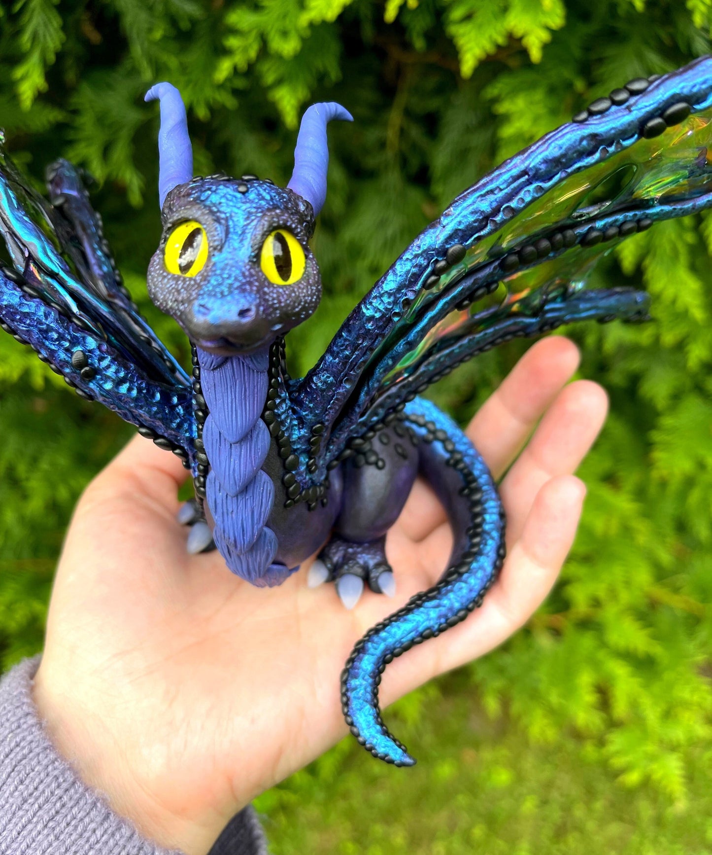 Night Goddess Dragon sculpture ooak