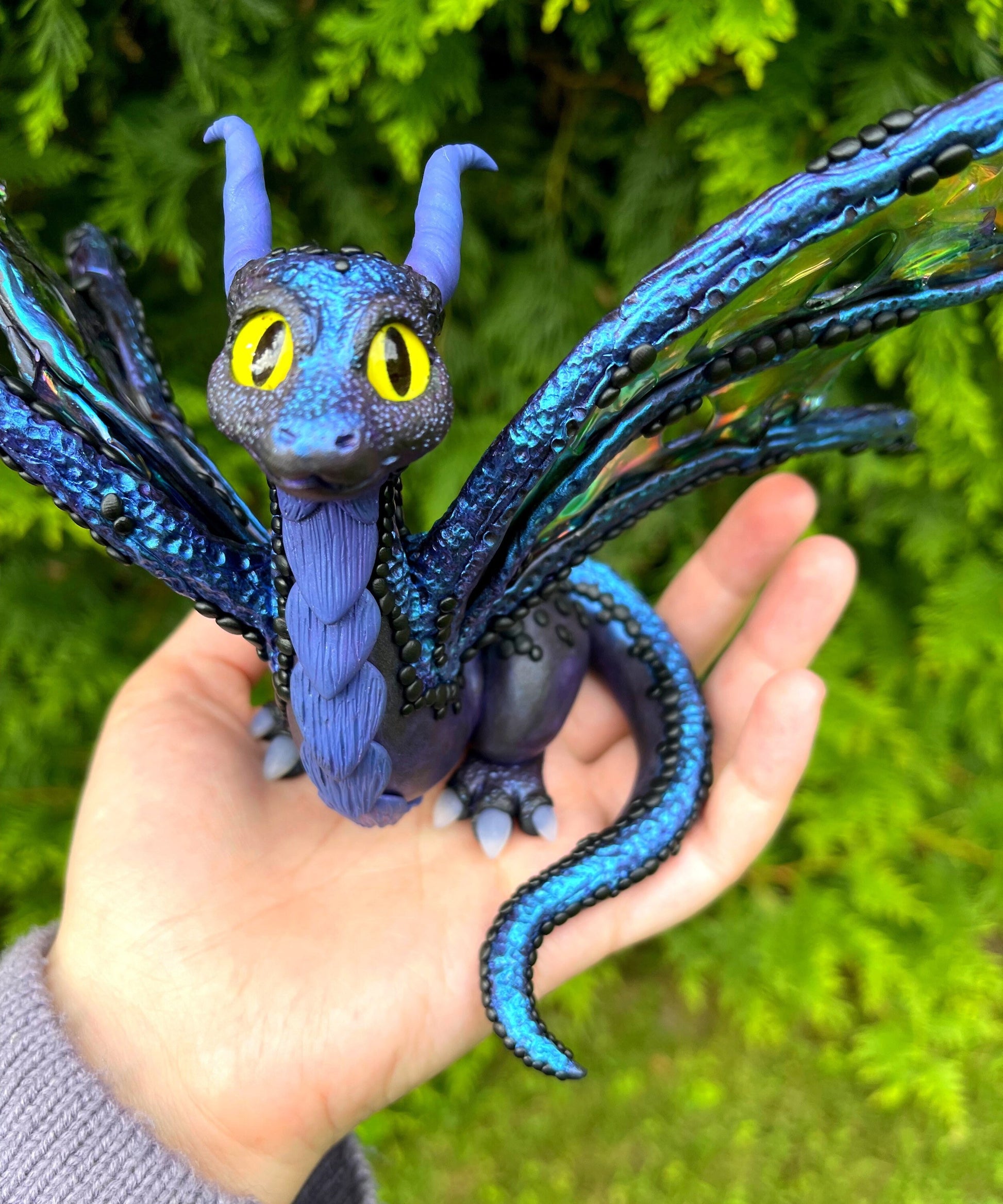 Night Goddess Dragon sculpture ooak