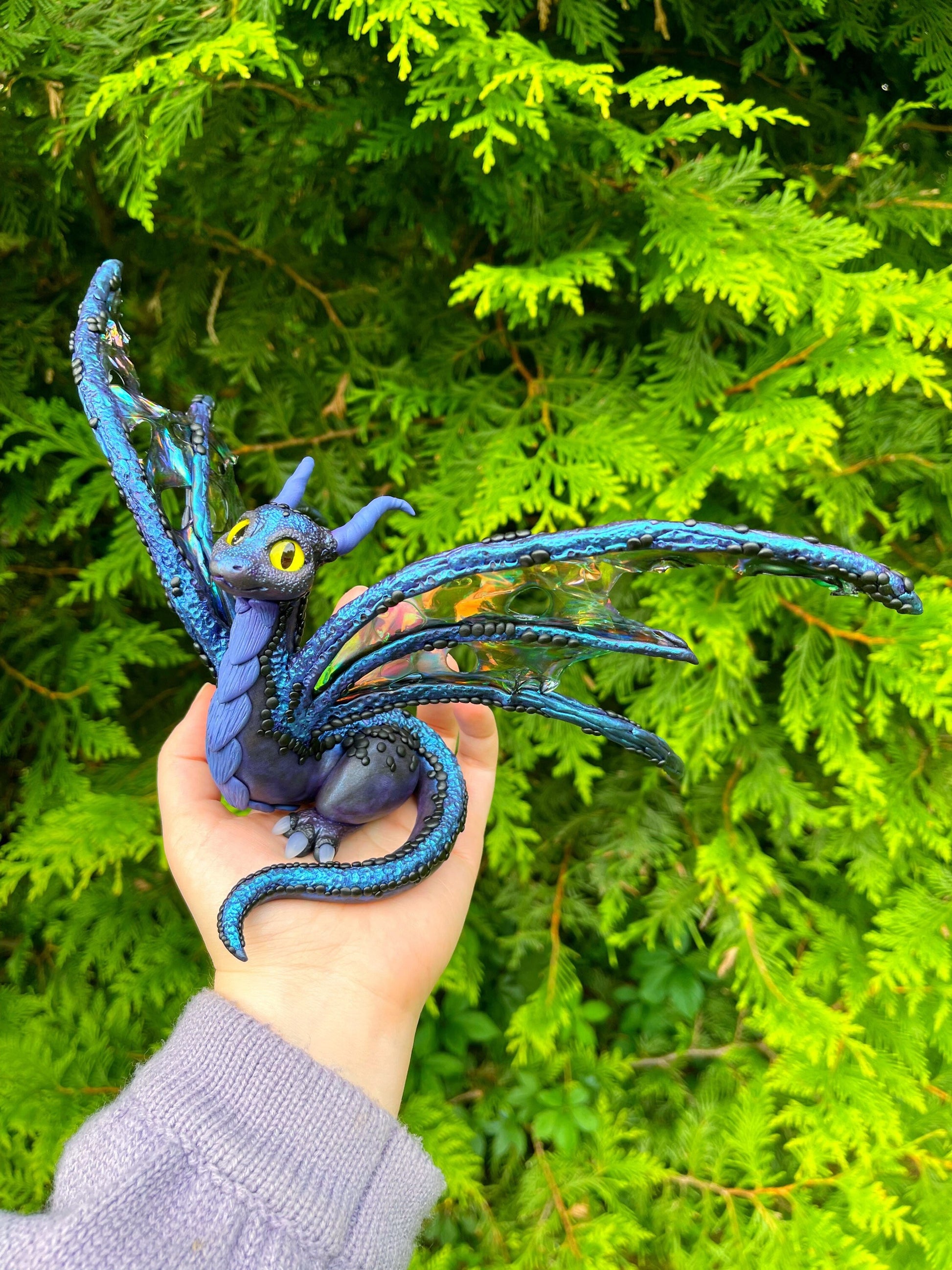 Night Goddess Dragon sculpture ooak