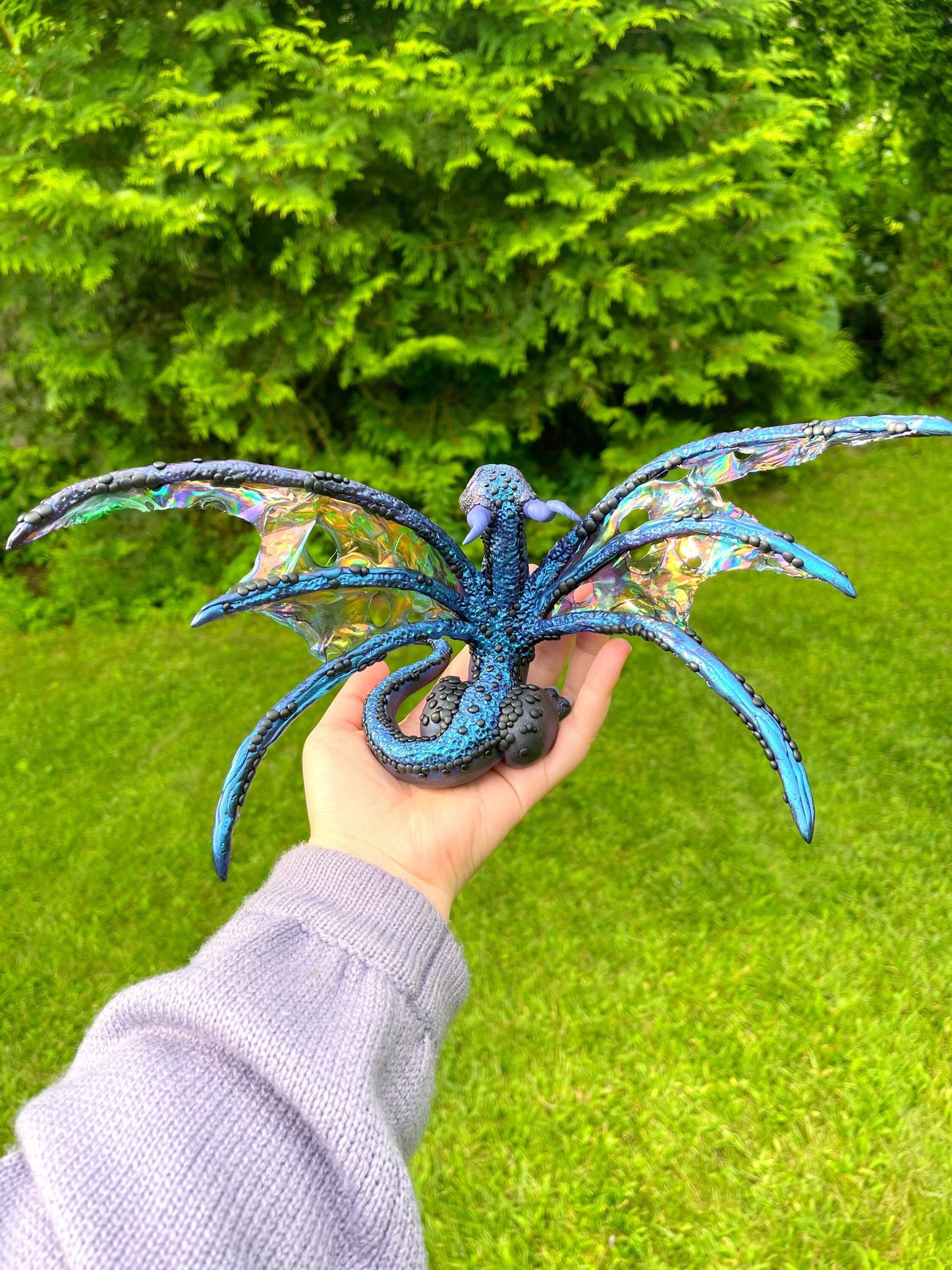 Night Goddess Dragon sculpture ooak