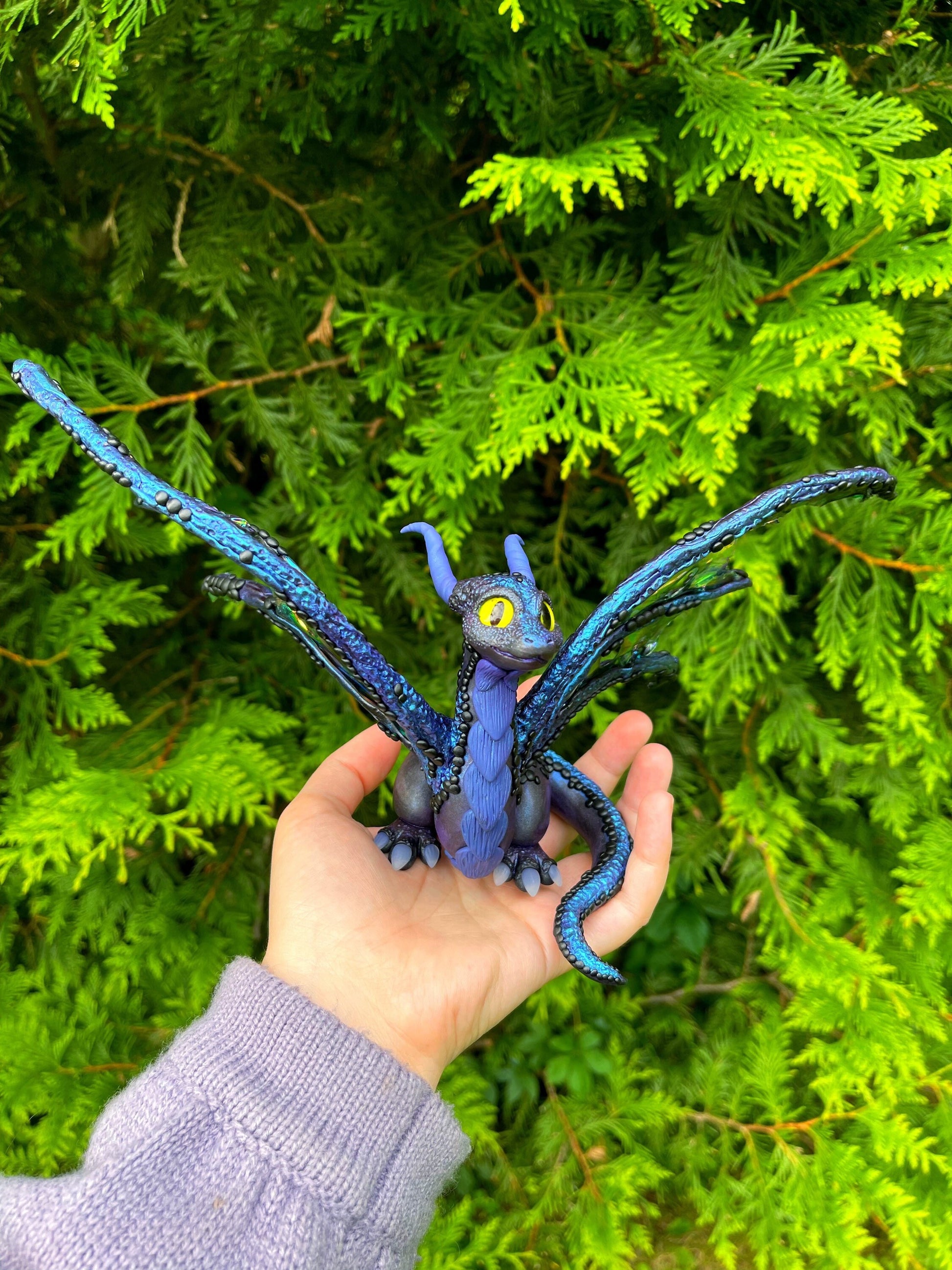 Night Goddess Dragon sculpture ooak