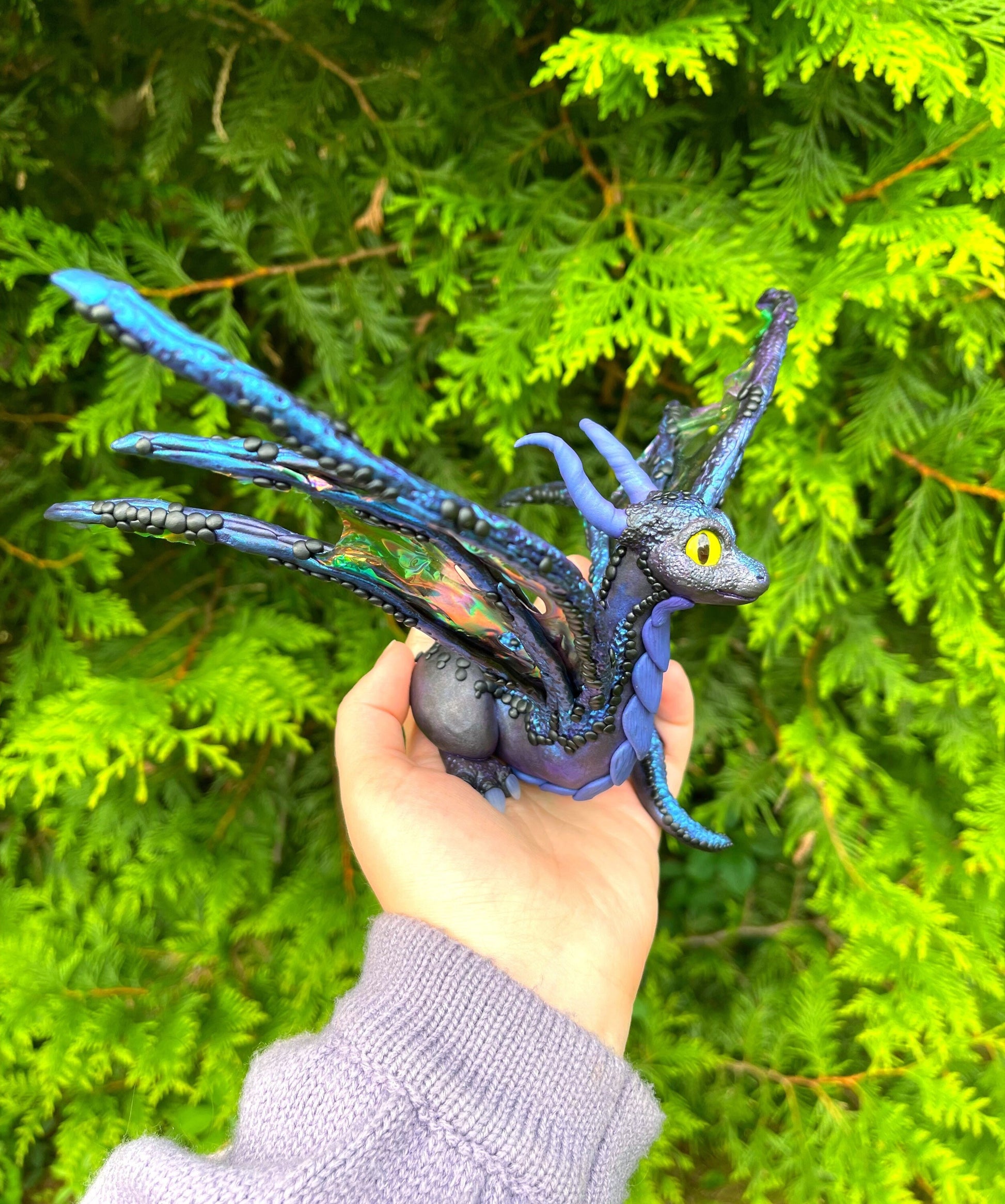 Night Goddess Dragon sculpture ooak