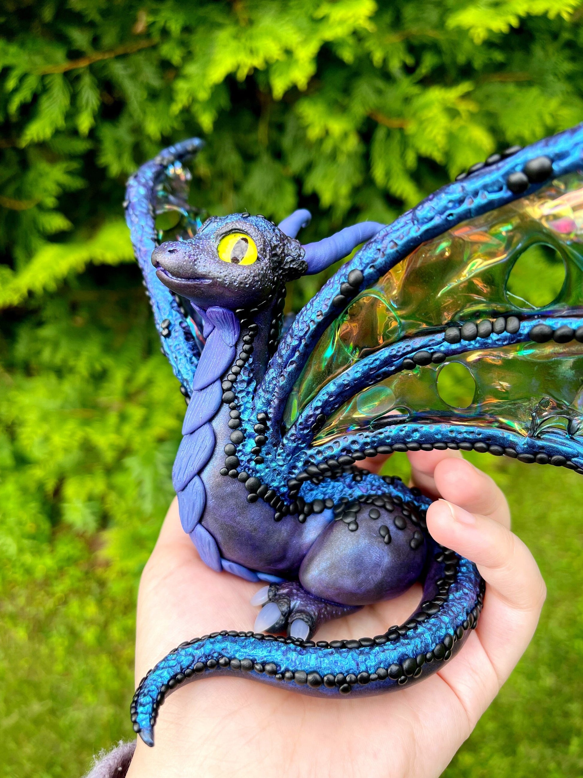 Night Goddess Dragon sculpture ooak