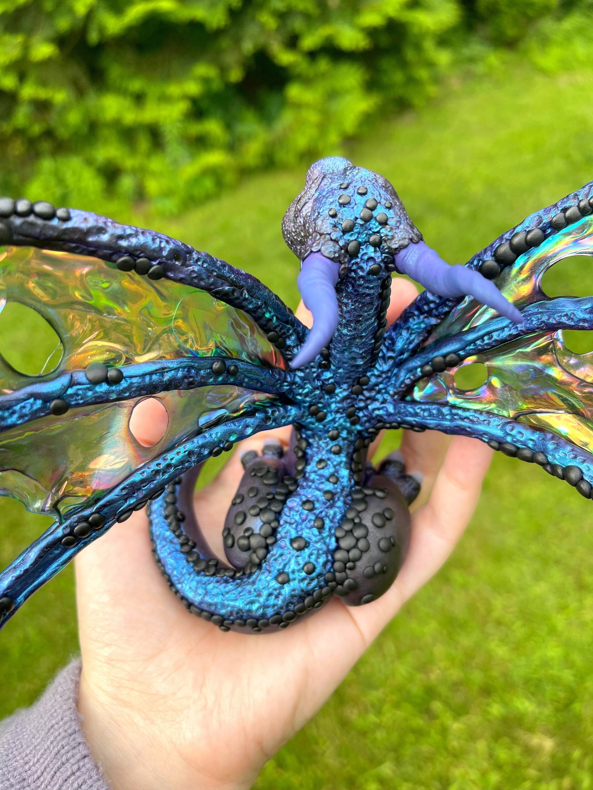 Night Goddess Dragon sculpture ooak