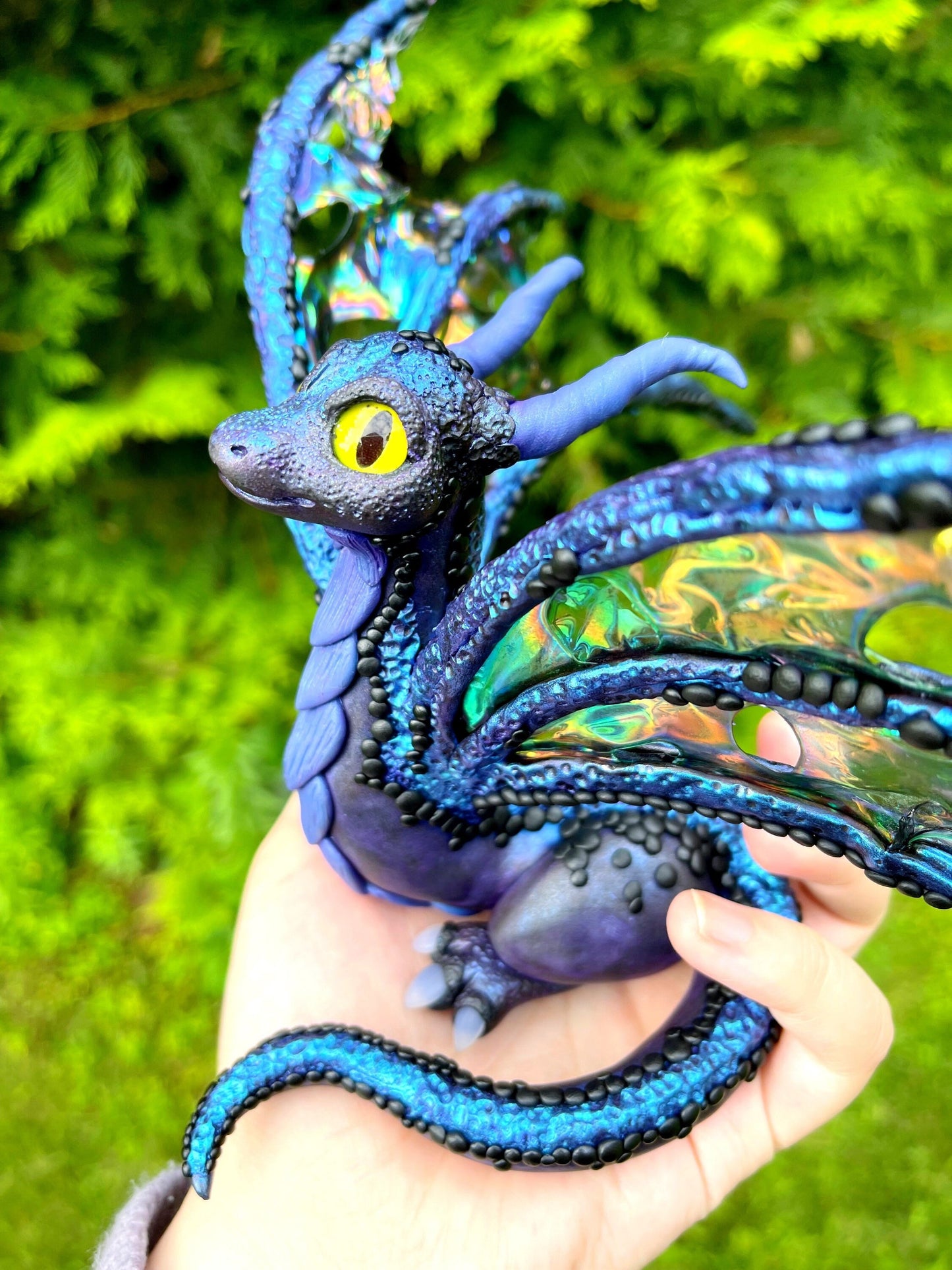 Night Goddess Dragon sculpture ooak