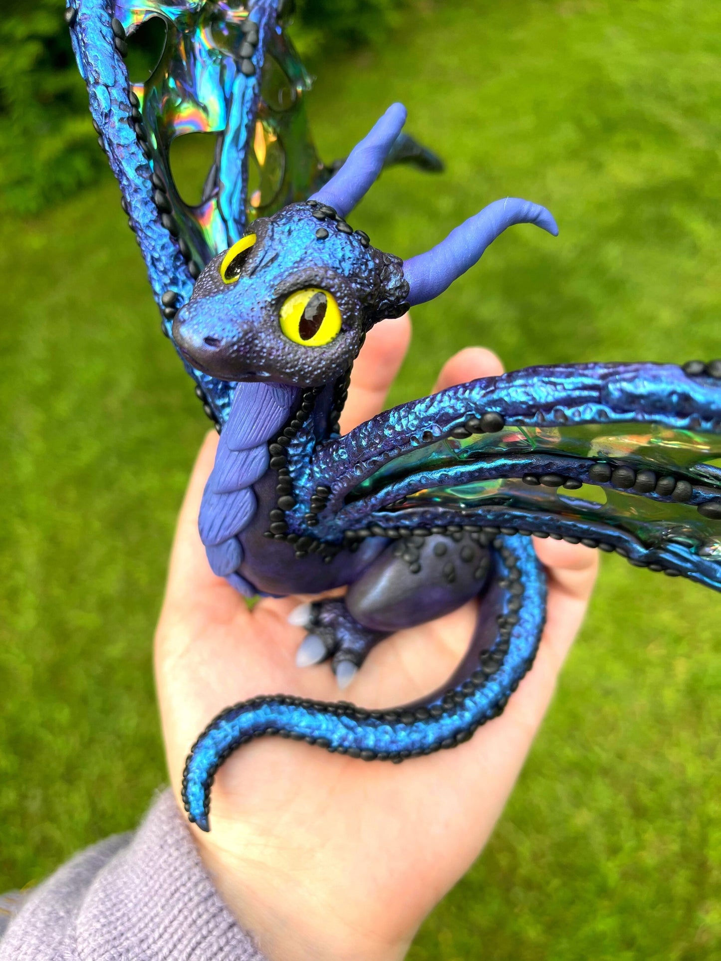 Night Goddess Dragon sculpture ooak