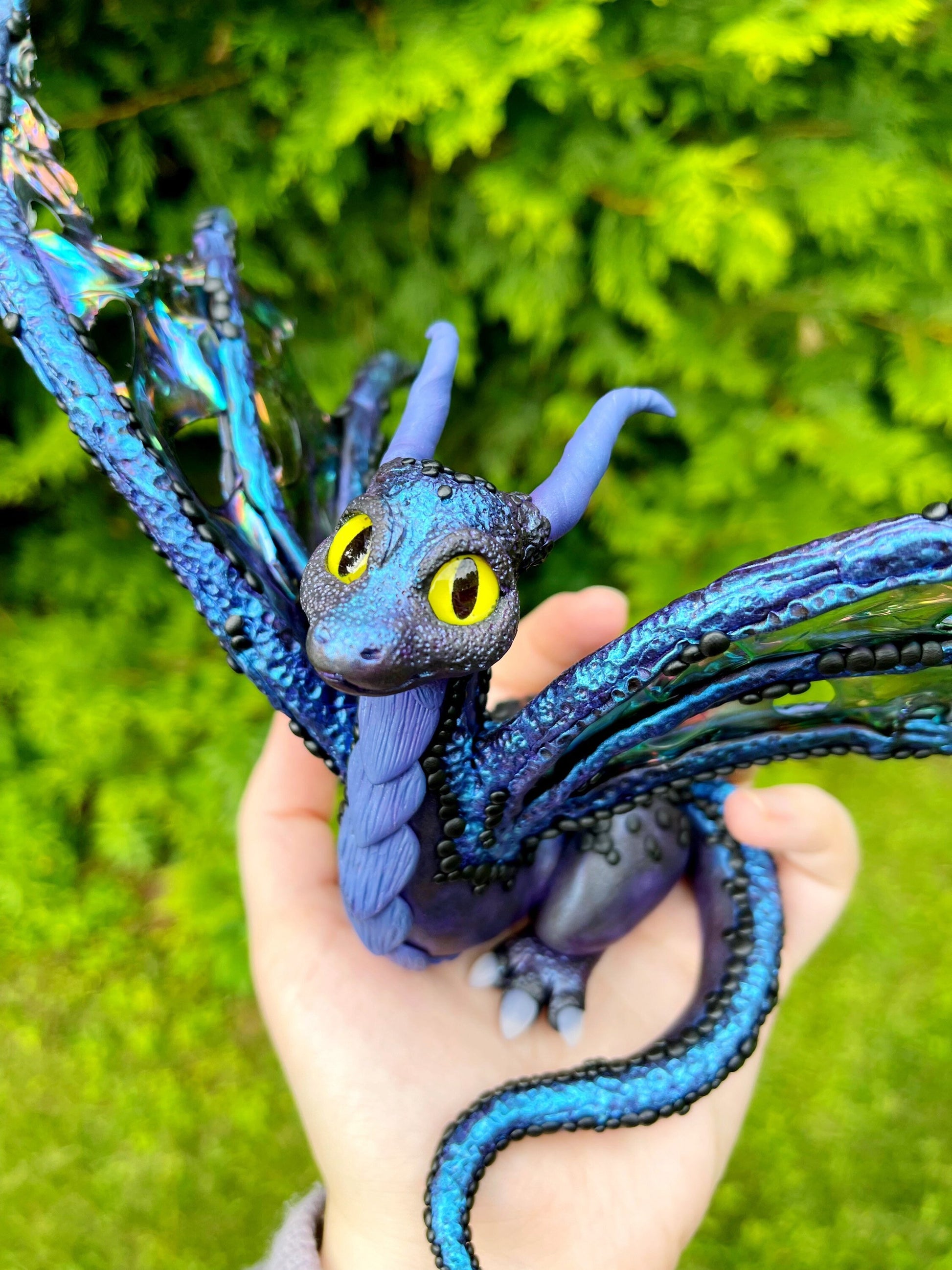 Night Goddess Dragon sculpture ooak