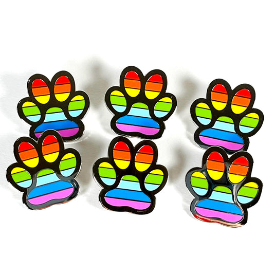 Paw Pride Rainbow Enamel Pin Donation to TNR animal rescue