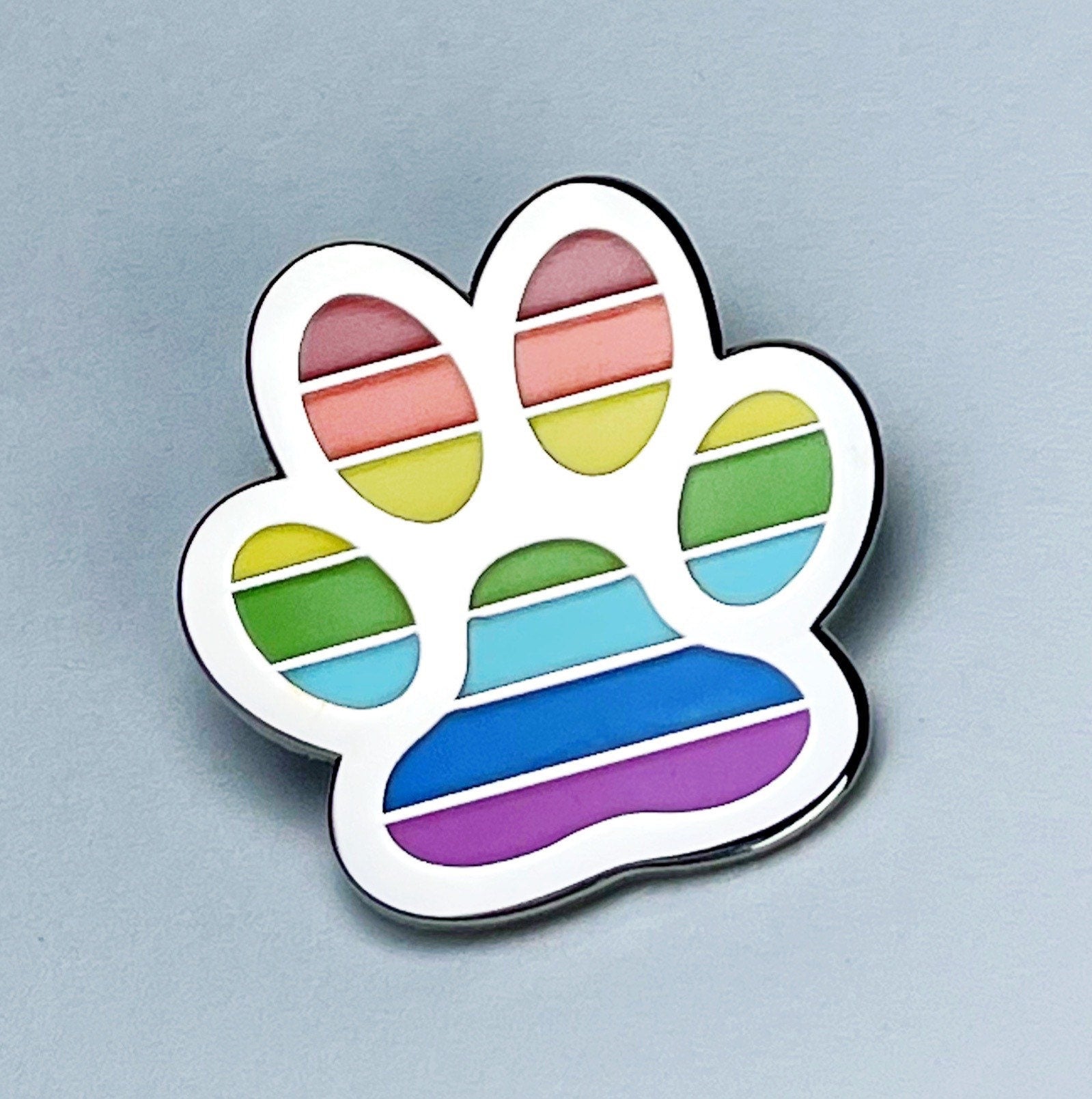 Paw Pride Rainbow Enamel Pin Donation to TNR animal rescue