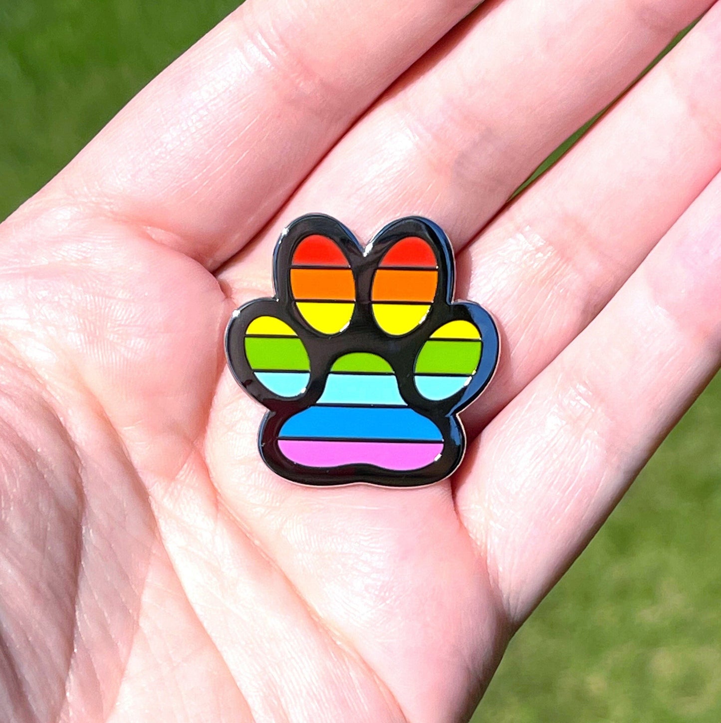 Paw Pride Rainbow Enamel Pin Donation to TNR animal rescue