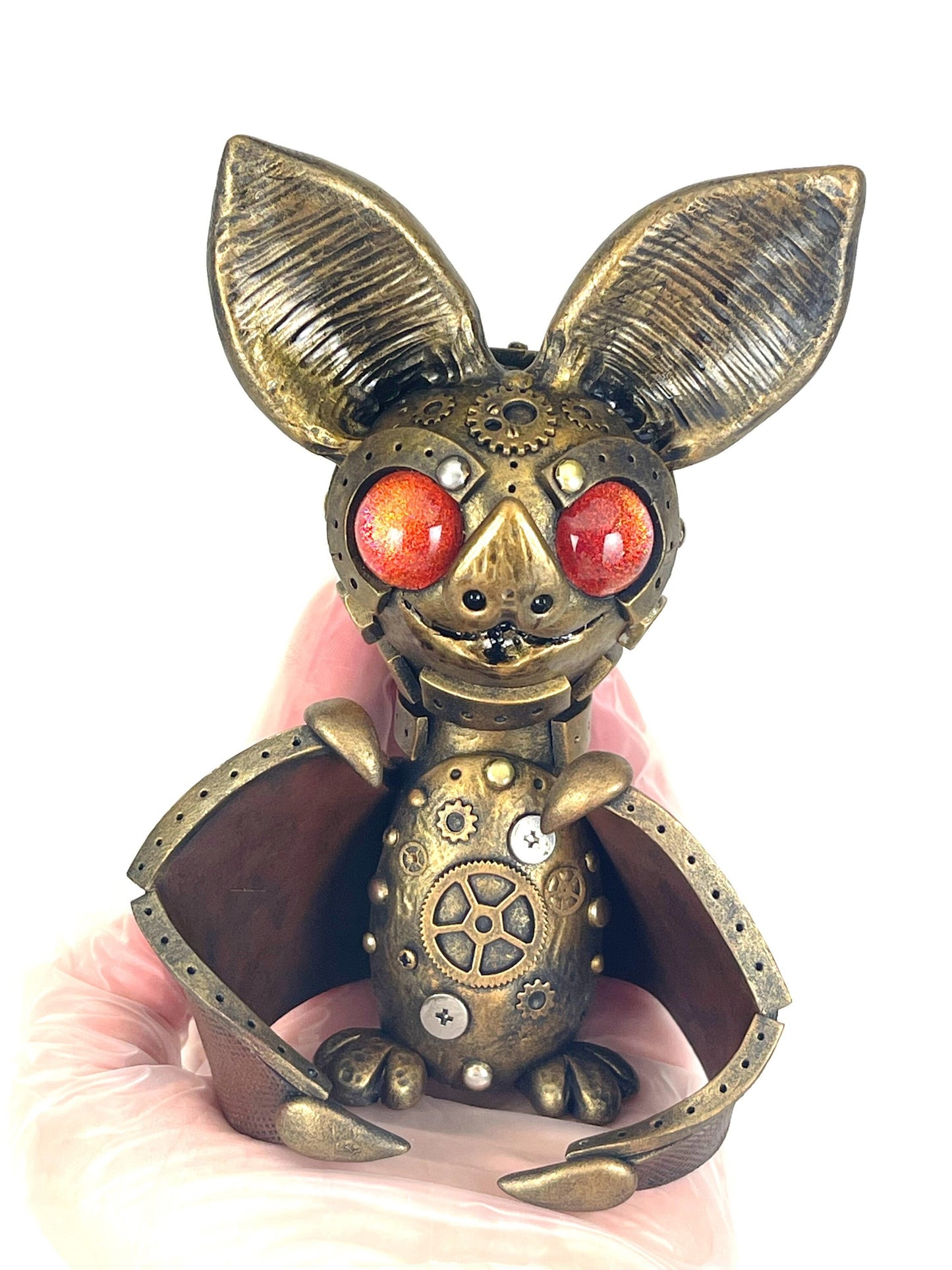 Steampunk bat sculpture ooak handmade unique