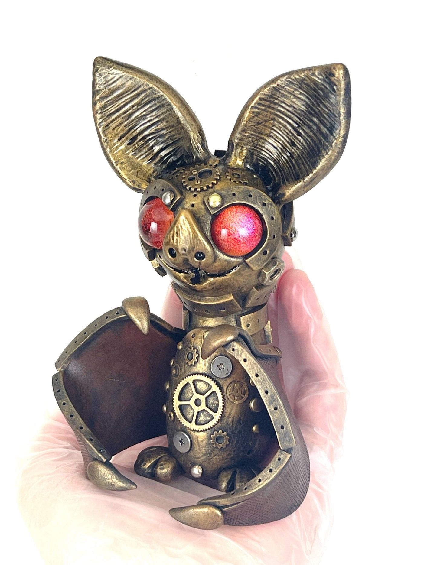 Steampunk bat sculpture ooak handmade unique