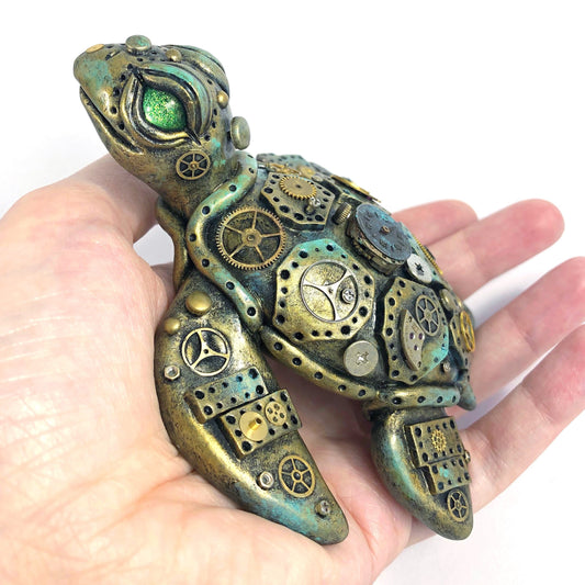 MADE TO ORDER Custom Steampunk Turtle sculpture handmade unique