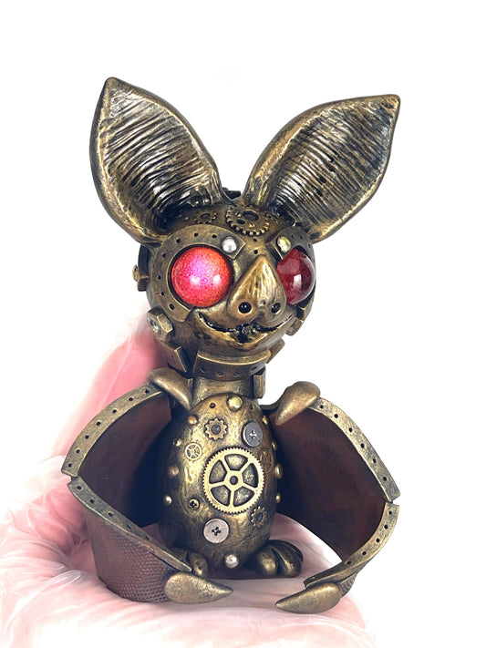 Steampunk bat sculpture ooak handmade unique