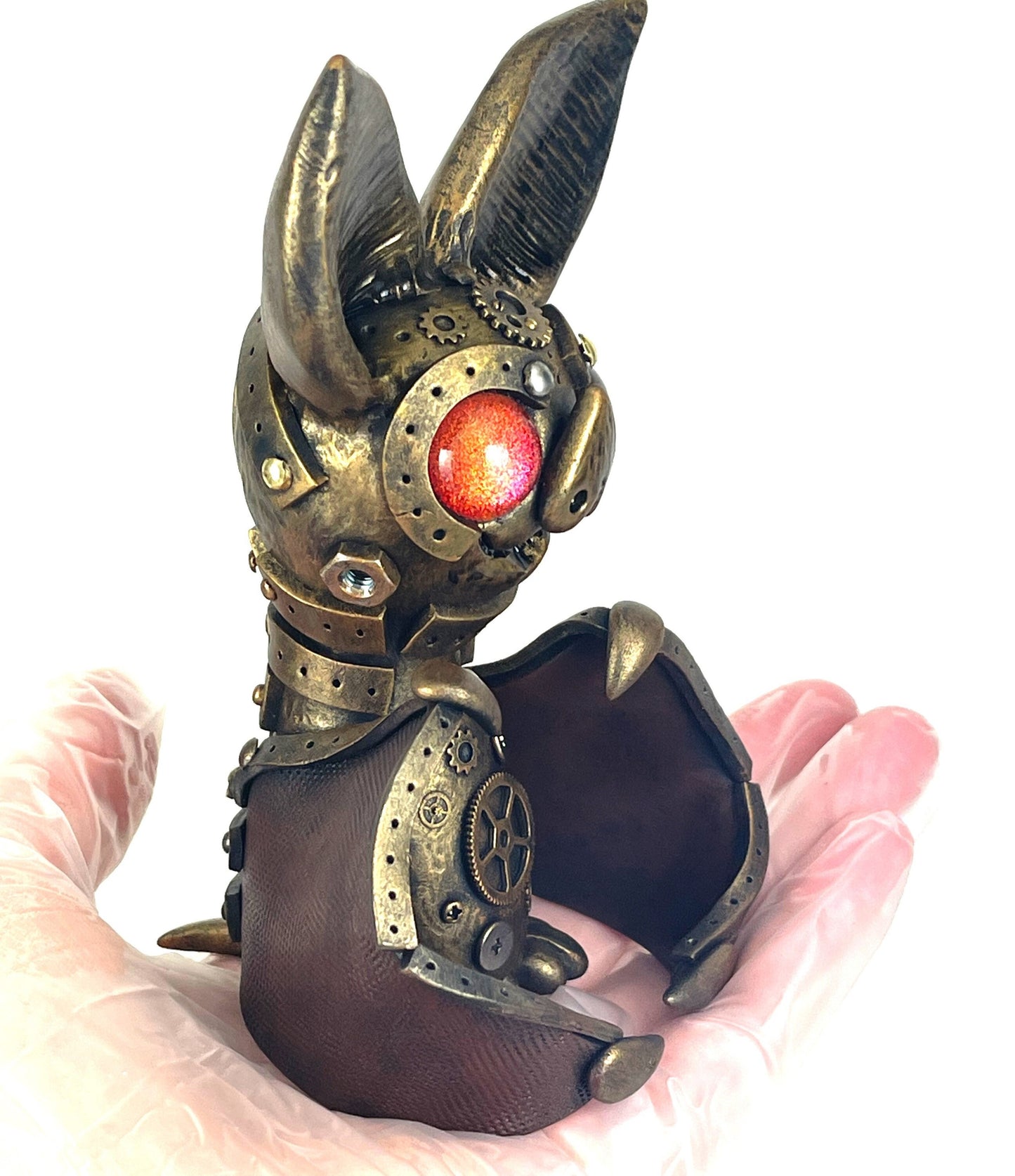 Steampunk bat sculpture ooak handmade unique