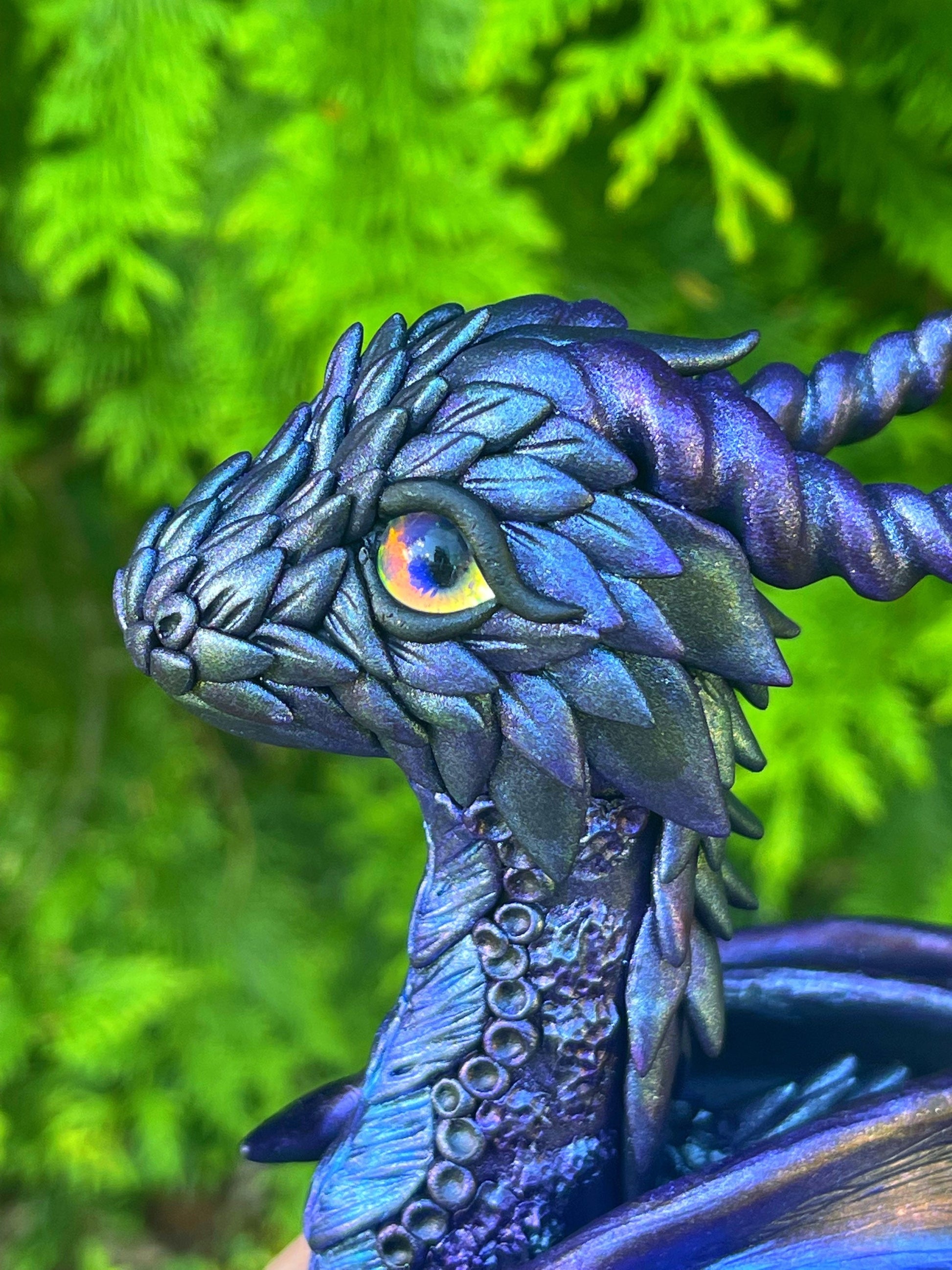 Dark Goddess Dragon sculpture ooak