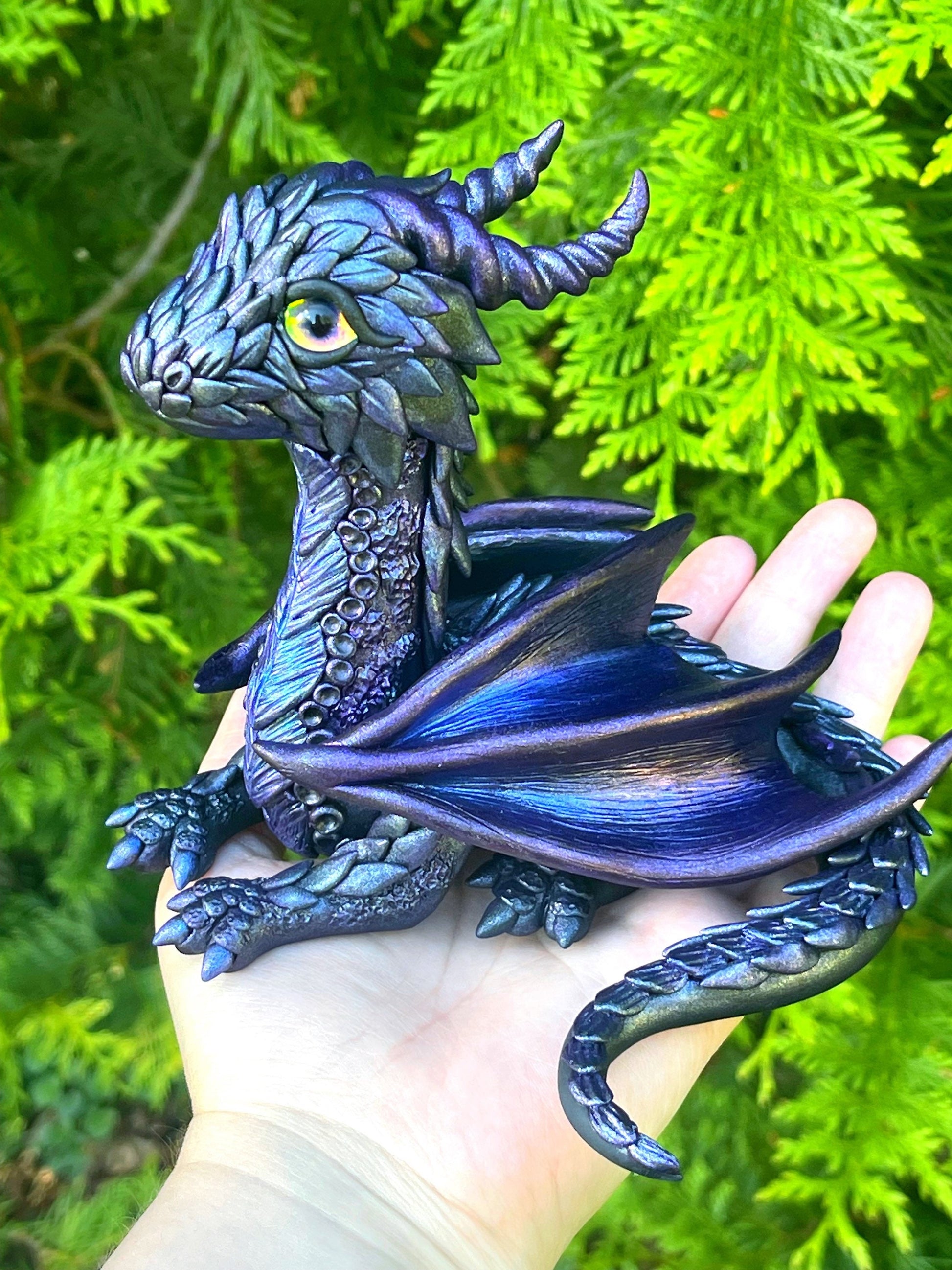 Dark Goddess Dragon sculpture ooak