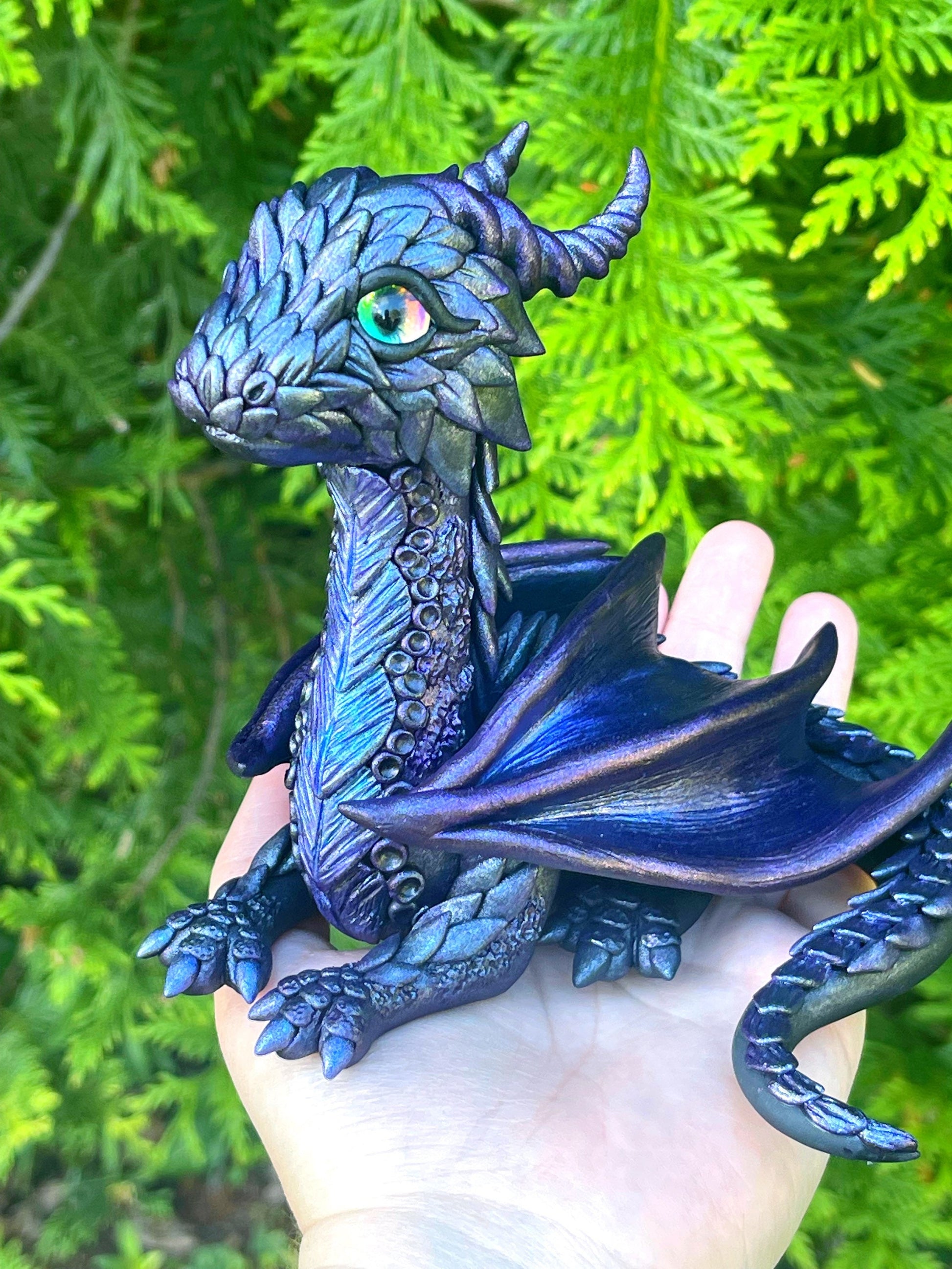 Dark Goddess Dragon sculpture ooak