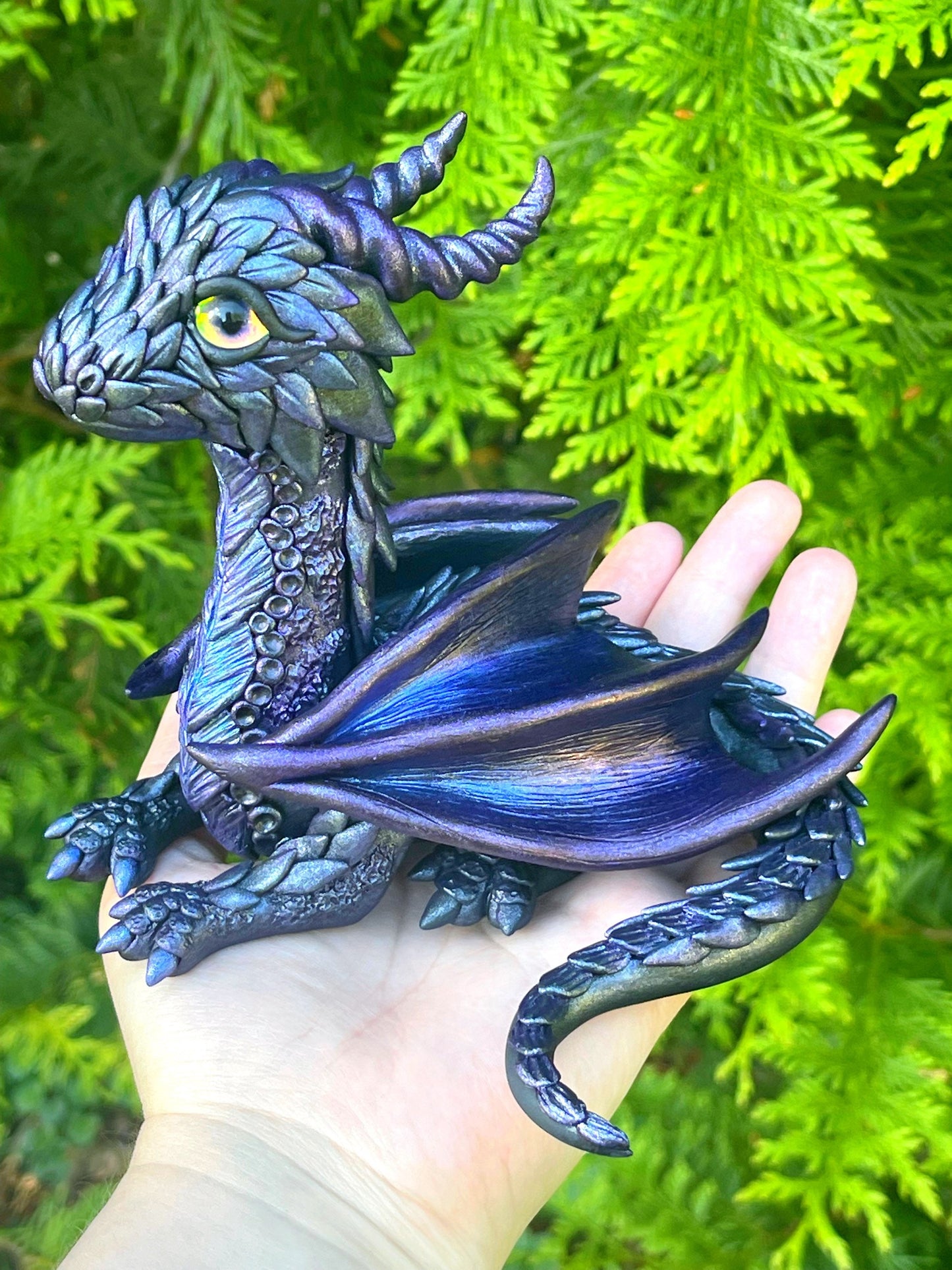 Dark Goddess Dragon sculpture ooak