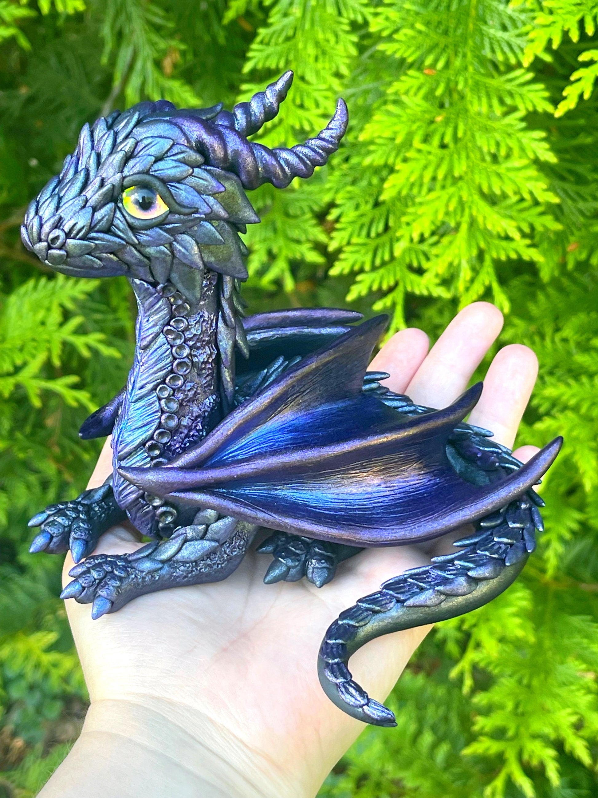 Dark Goddess Dragon sculpture ooak